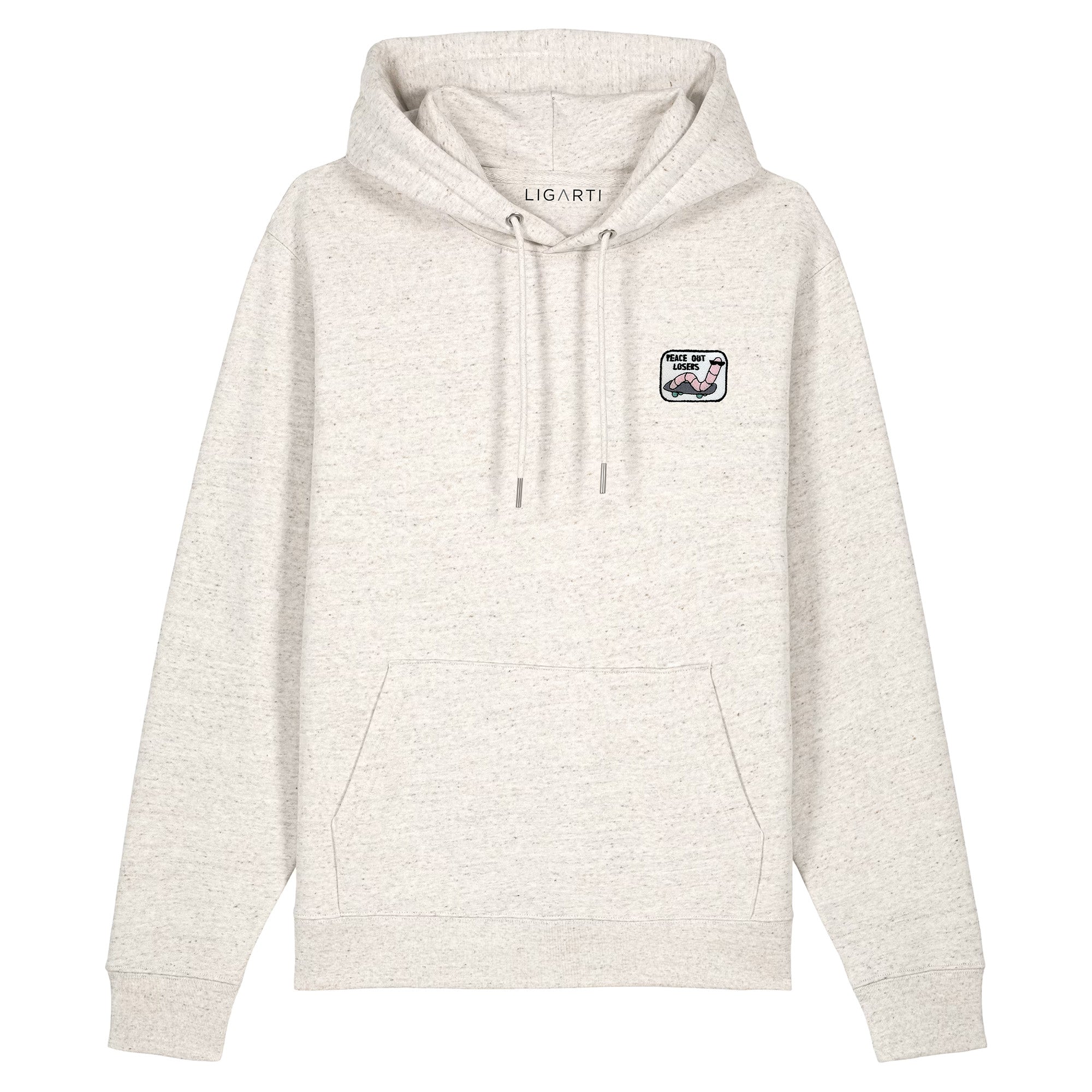 Bestickter Hoodie – Ollie der Skater-Wurm