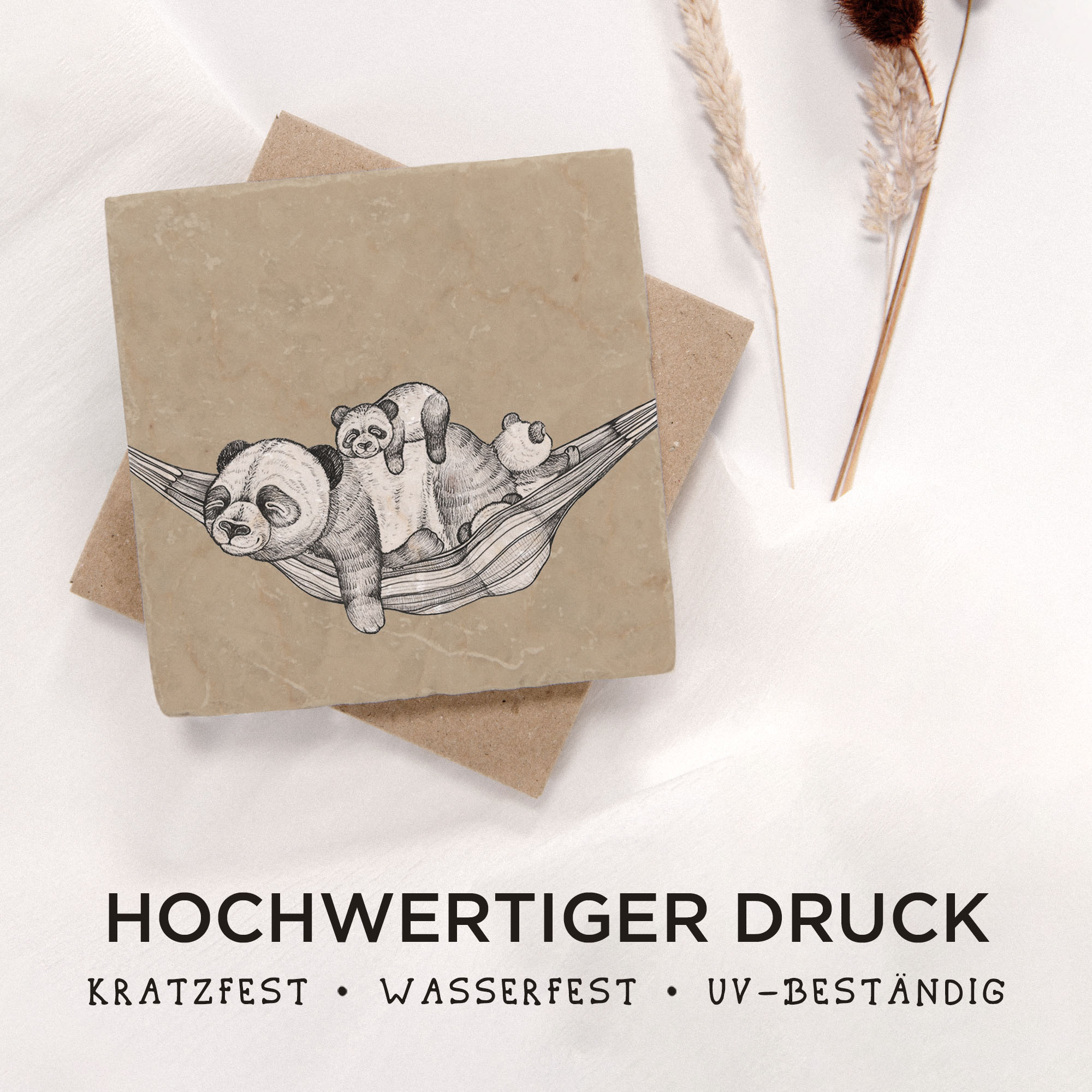 Fliesenuntersetzer – Panda Pause