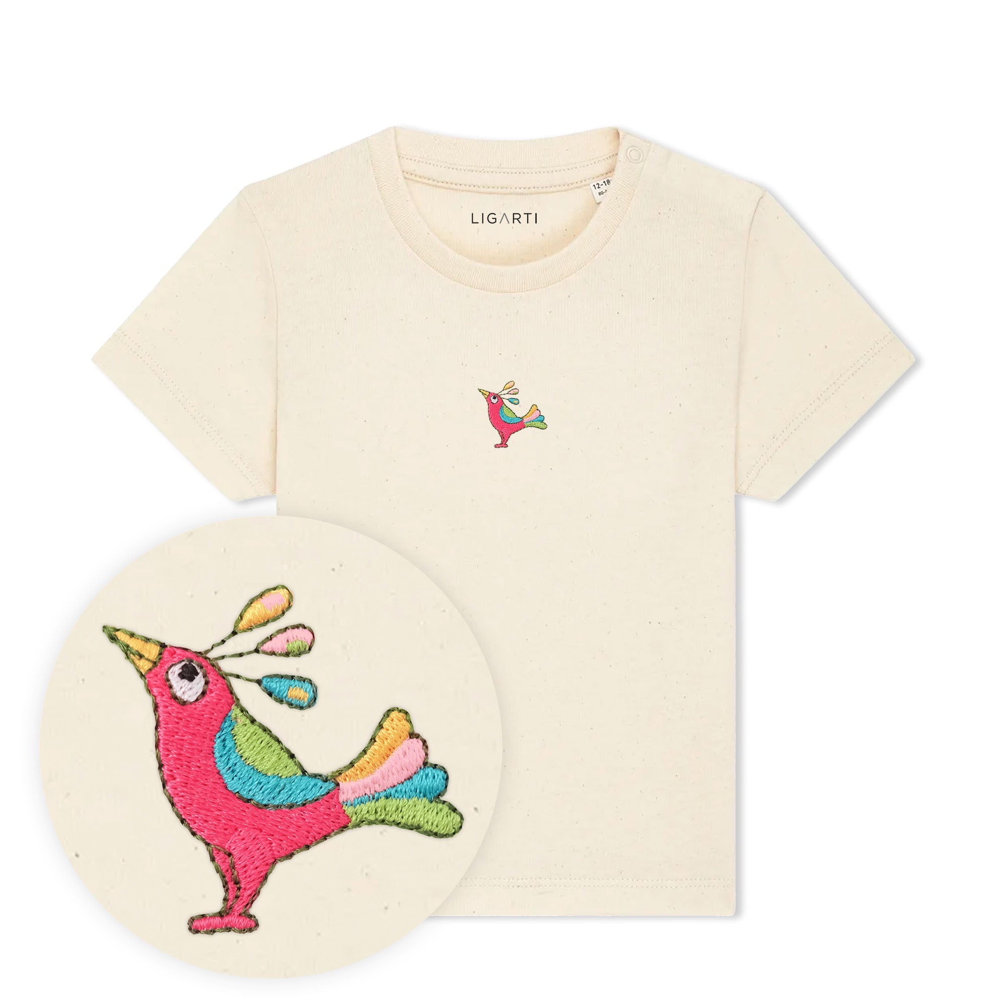 Babyshirt Patrischa der Paradiesvogel - Sand/Creme