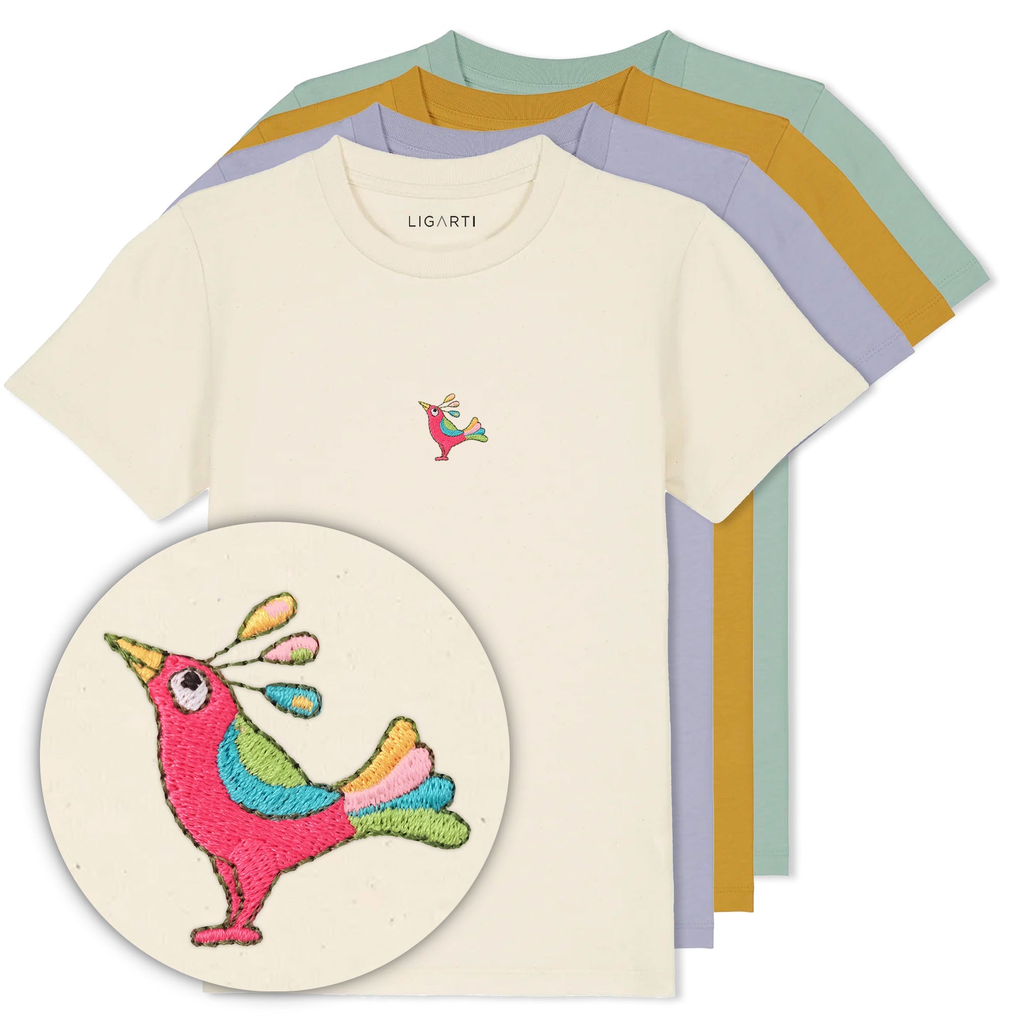 Kindershirt Patrischa der Paradiesvogel - alle Farben
