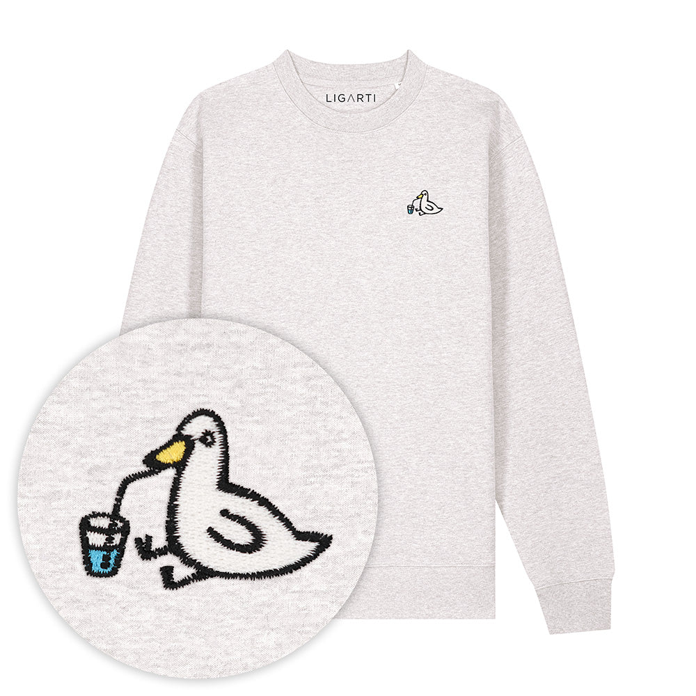 Bestickter Pullover – Piet die Ente