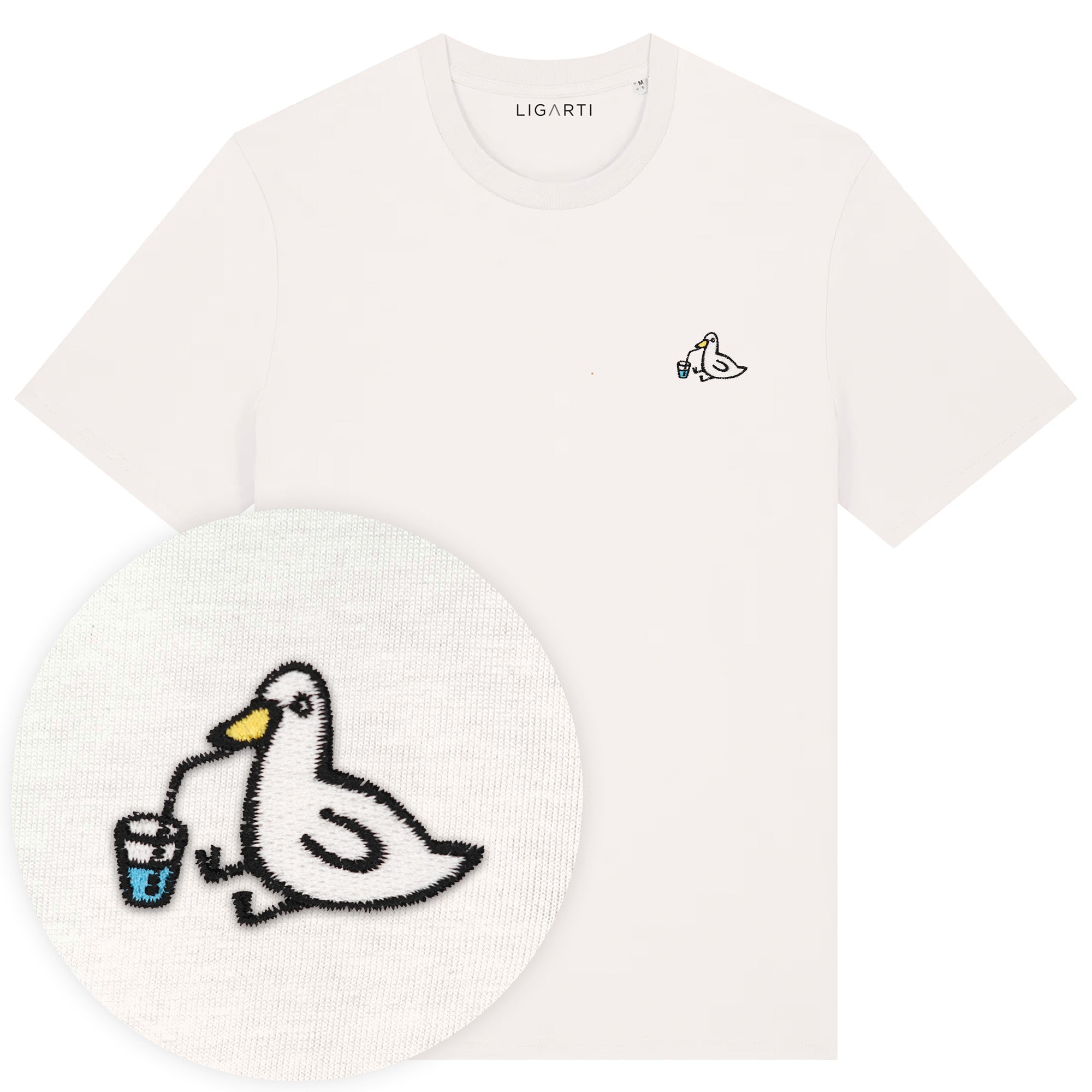 Besticktes T-Shirt – Piet die Ente