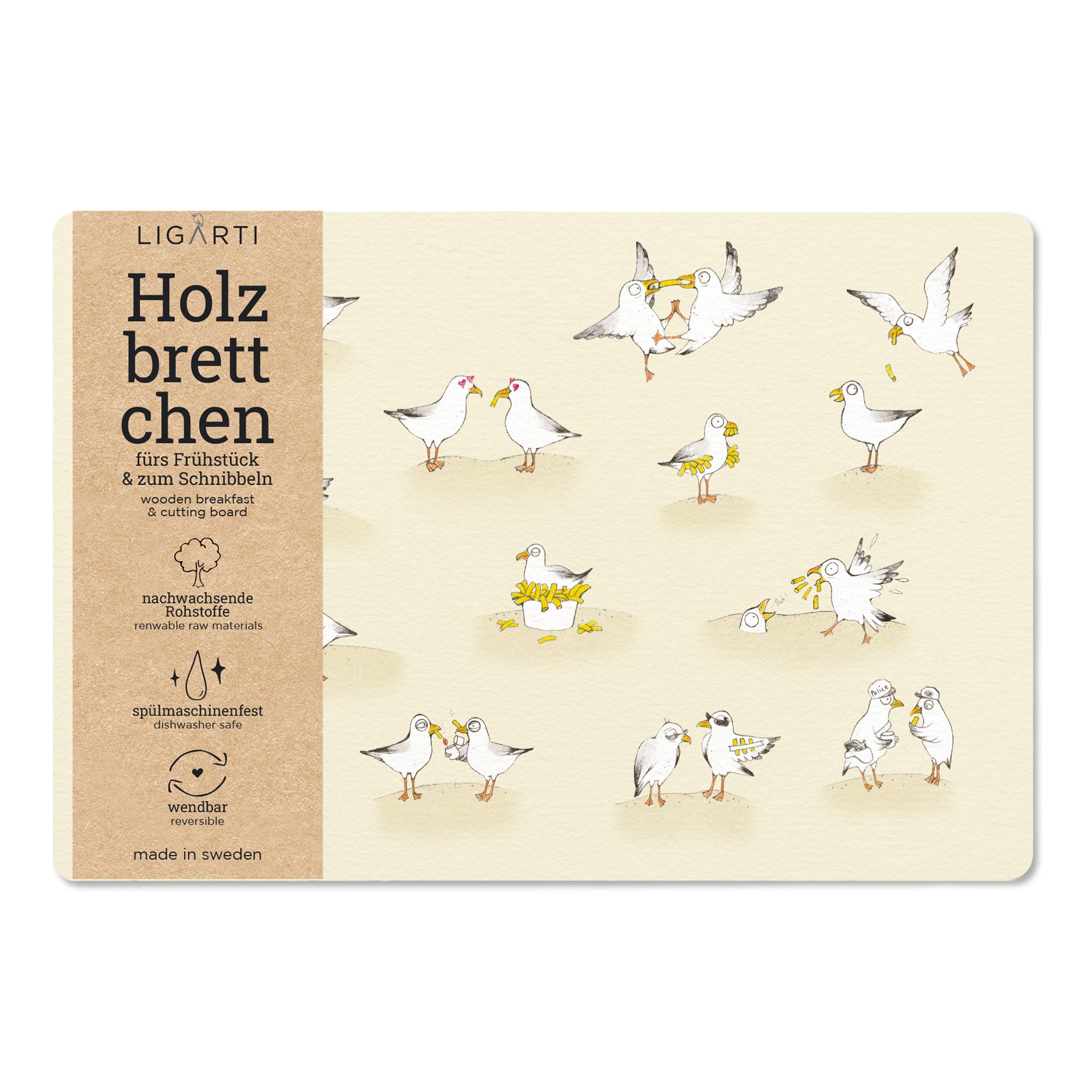 Holzbrettchen - Pommesmöwen