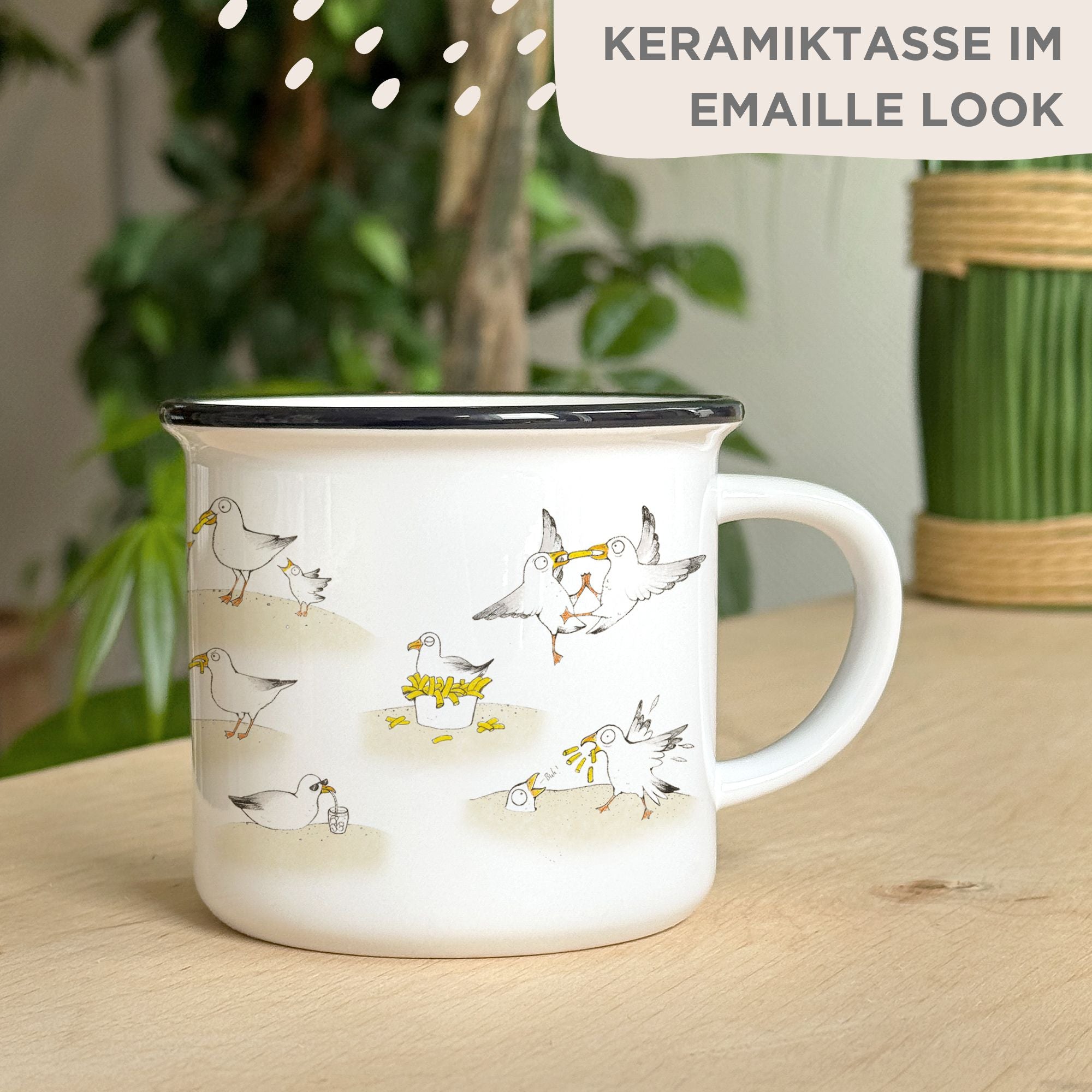 Keramiktasse – Pommesmöwen