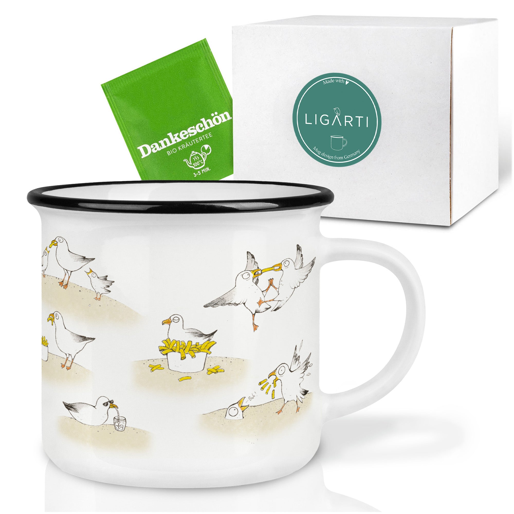 Keramiktasse – Pommesmöwen