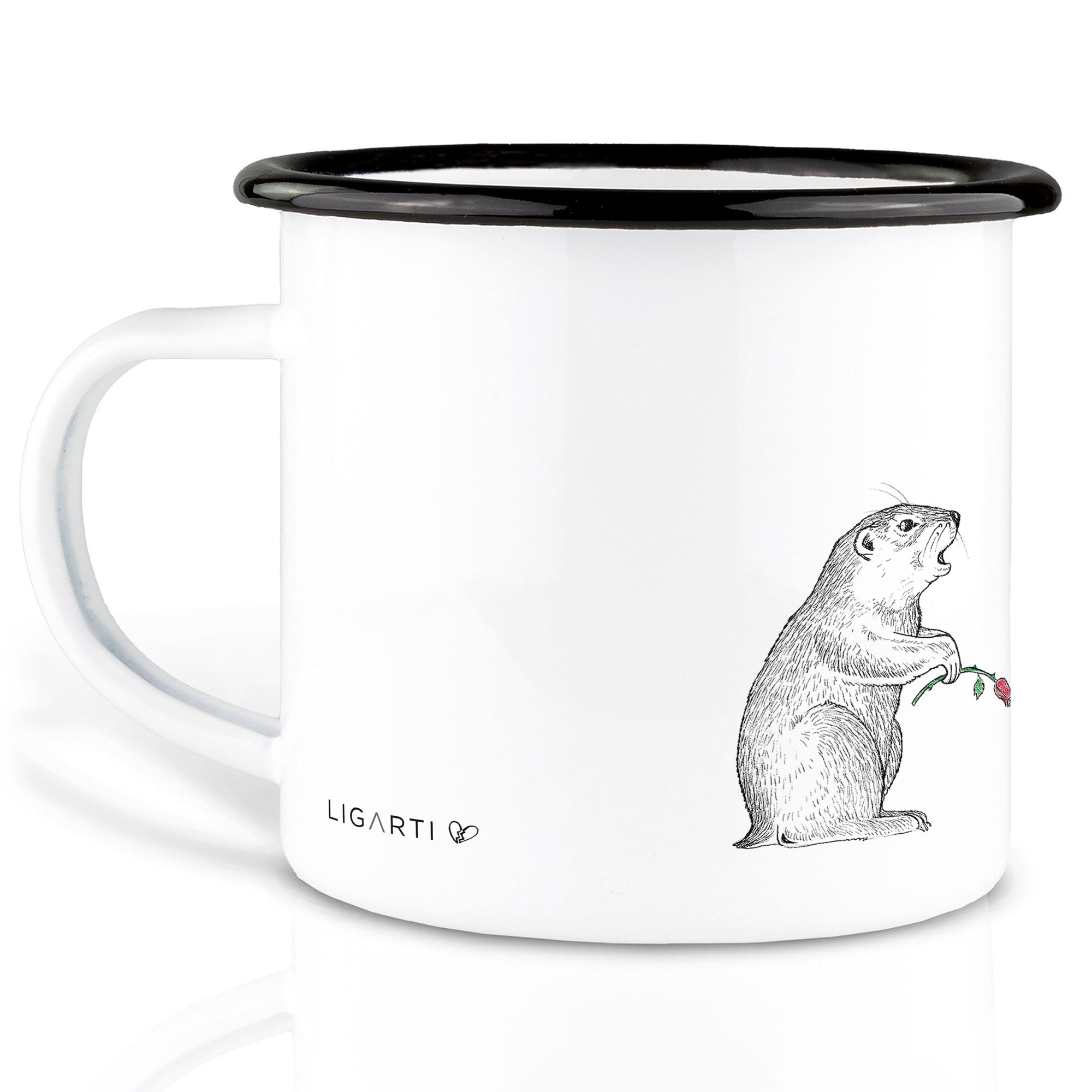 Emaille Tasse – Präriehund Heartbreak