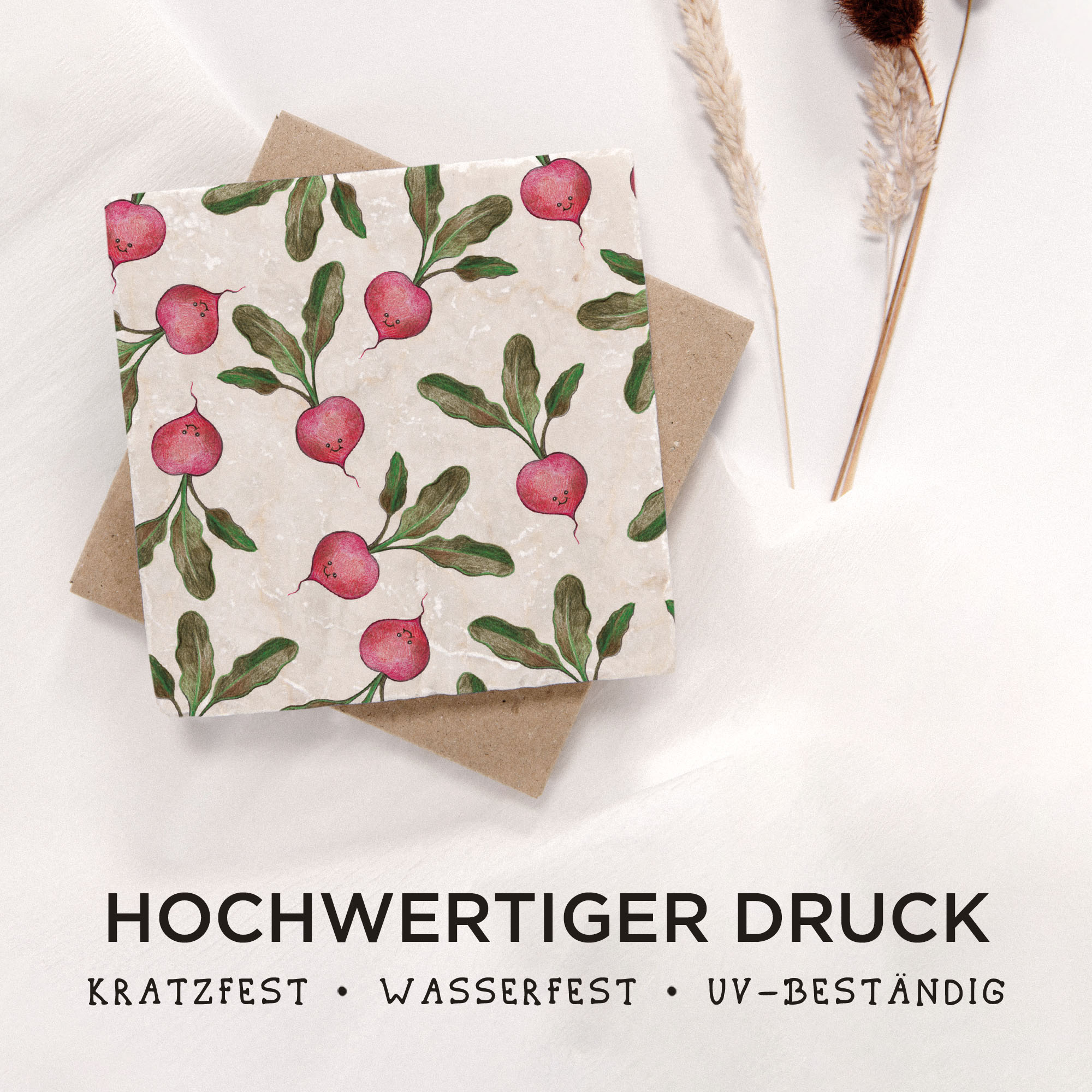 Fliesenuntersetzer – Radieschen