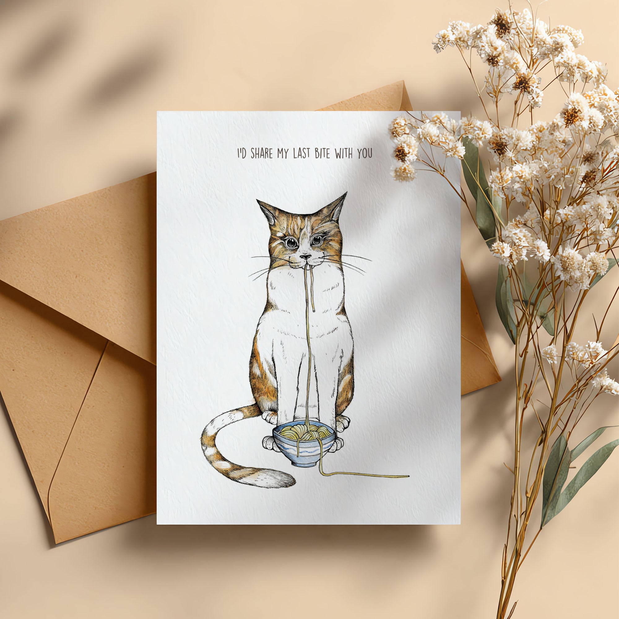 Klappkarte – Ramenkatze