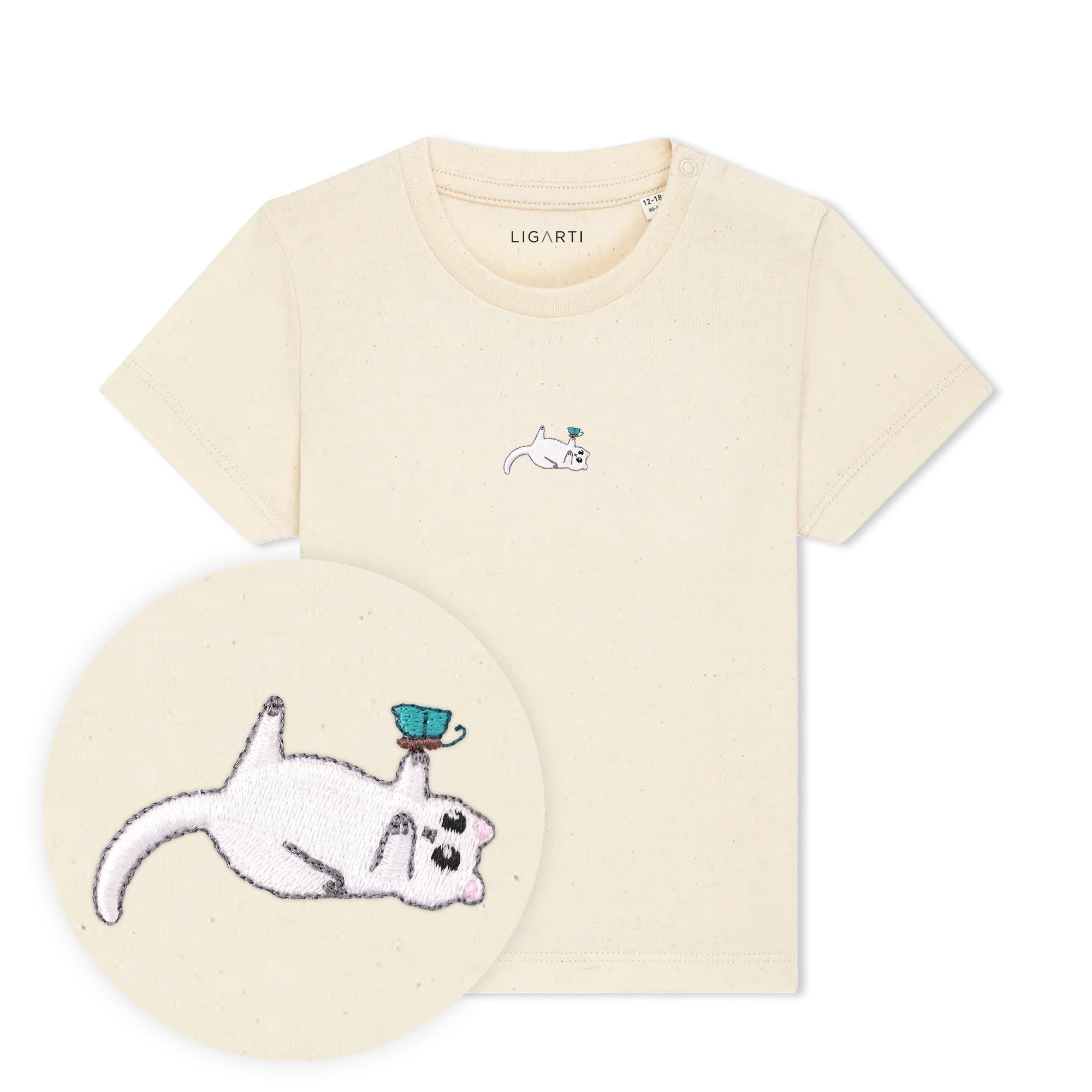 Babyshirt Samantha die Katze - Sand