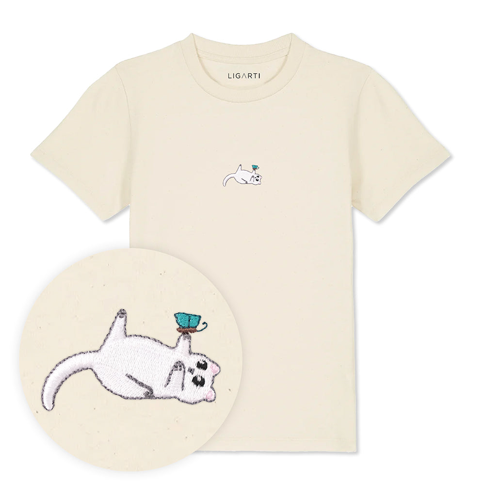 Kindershirt Samantha die Katze - Sand