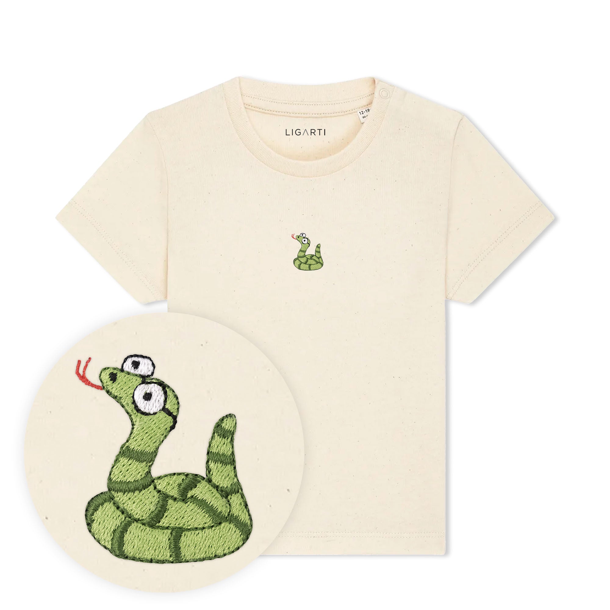 Babyshirt Schorsch die Schlange - Sand