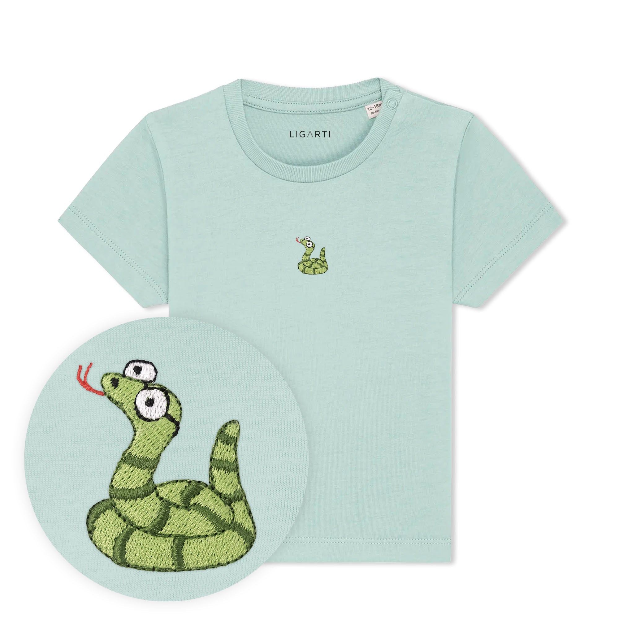 Babyshirt Schorsch die Schlange - Türkis
