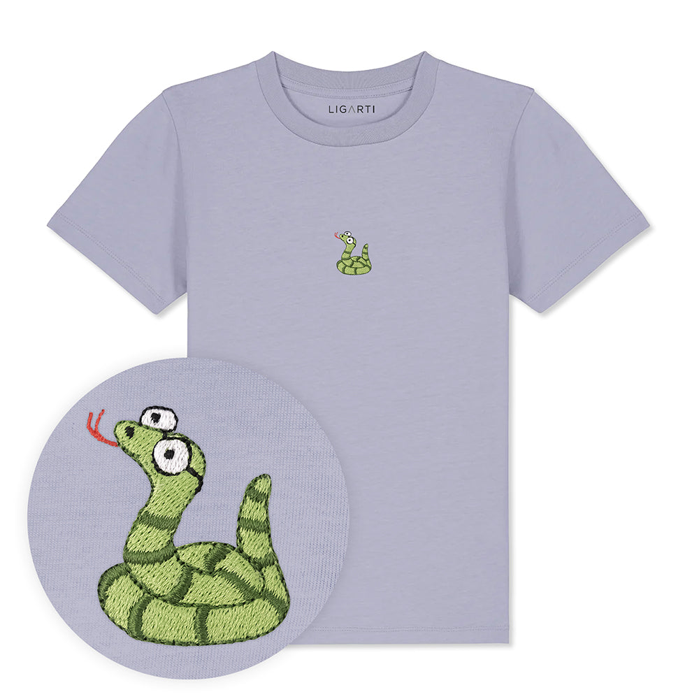 Kindershirt Schorsch die Schlange - Flieder