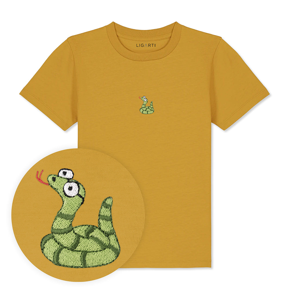 Kindershirt Schorsch die Schlange - Senfgelb