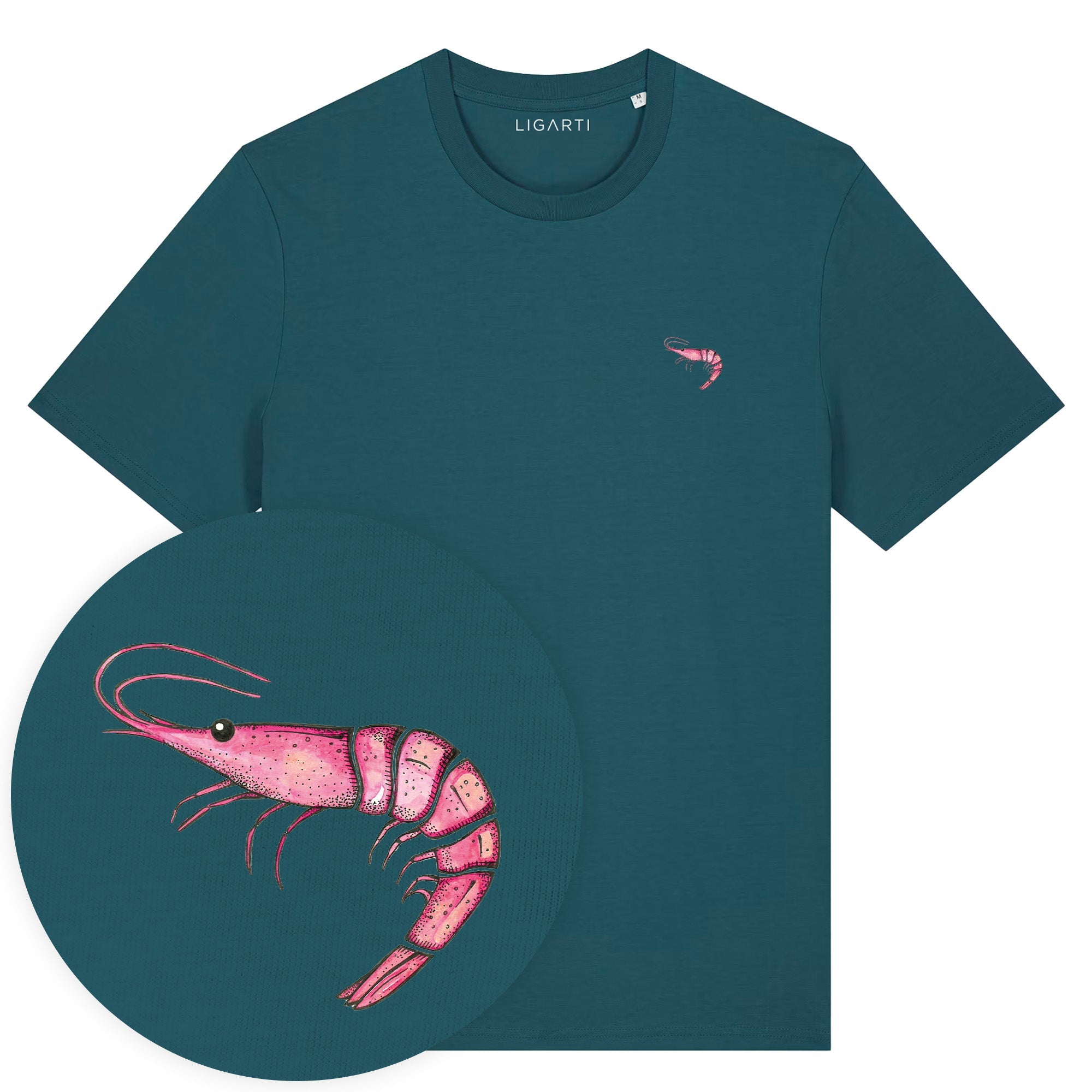 T-Shirt Shrimp - Petrol