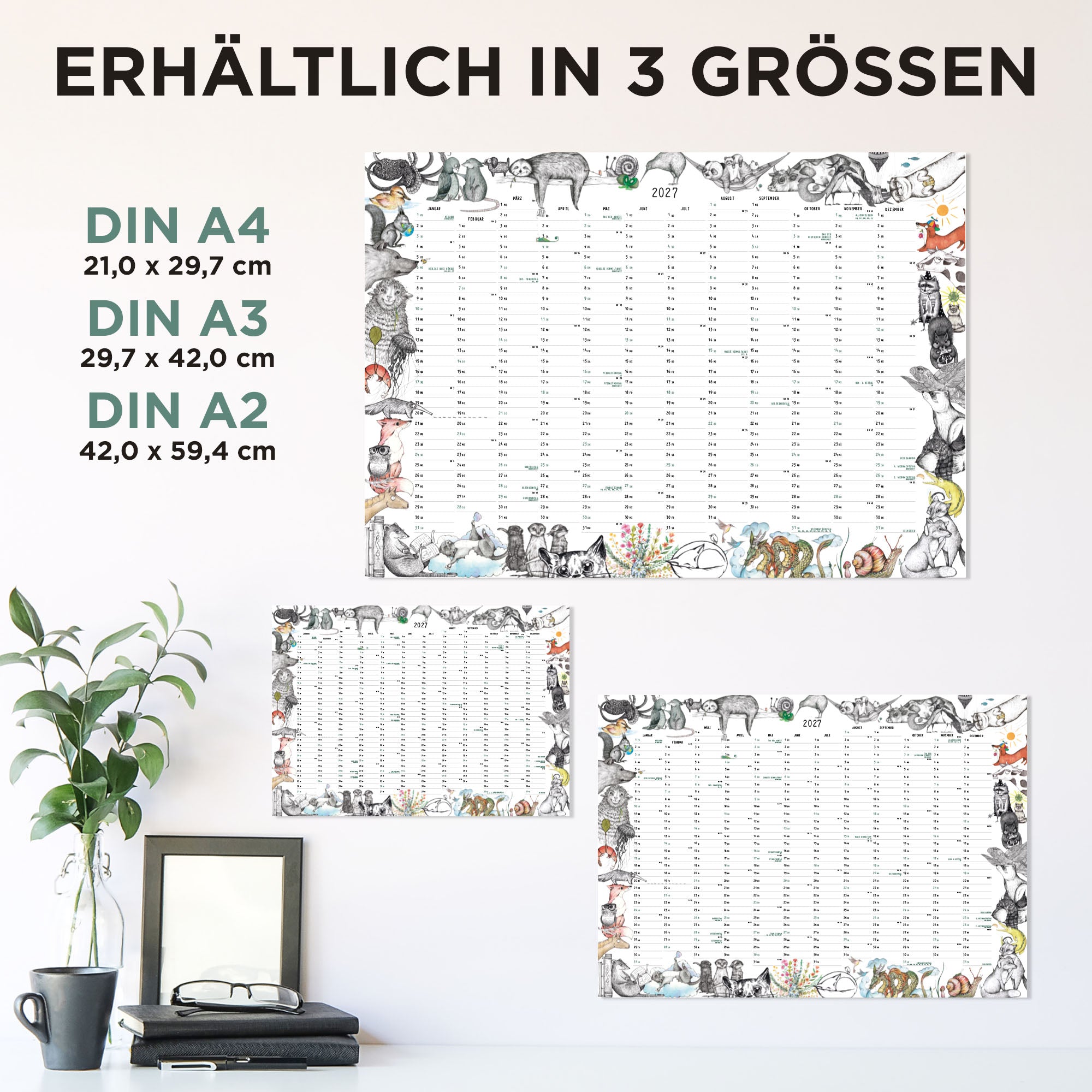 Wandkalender 2027 – Tiergewusel