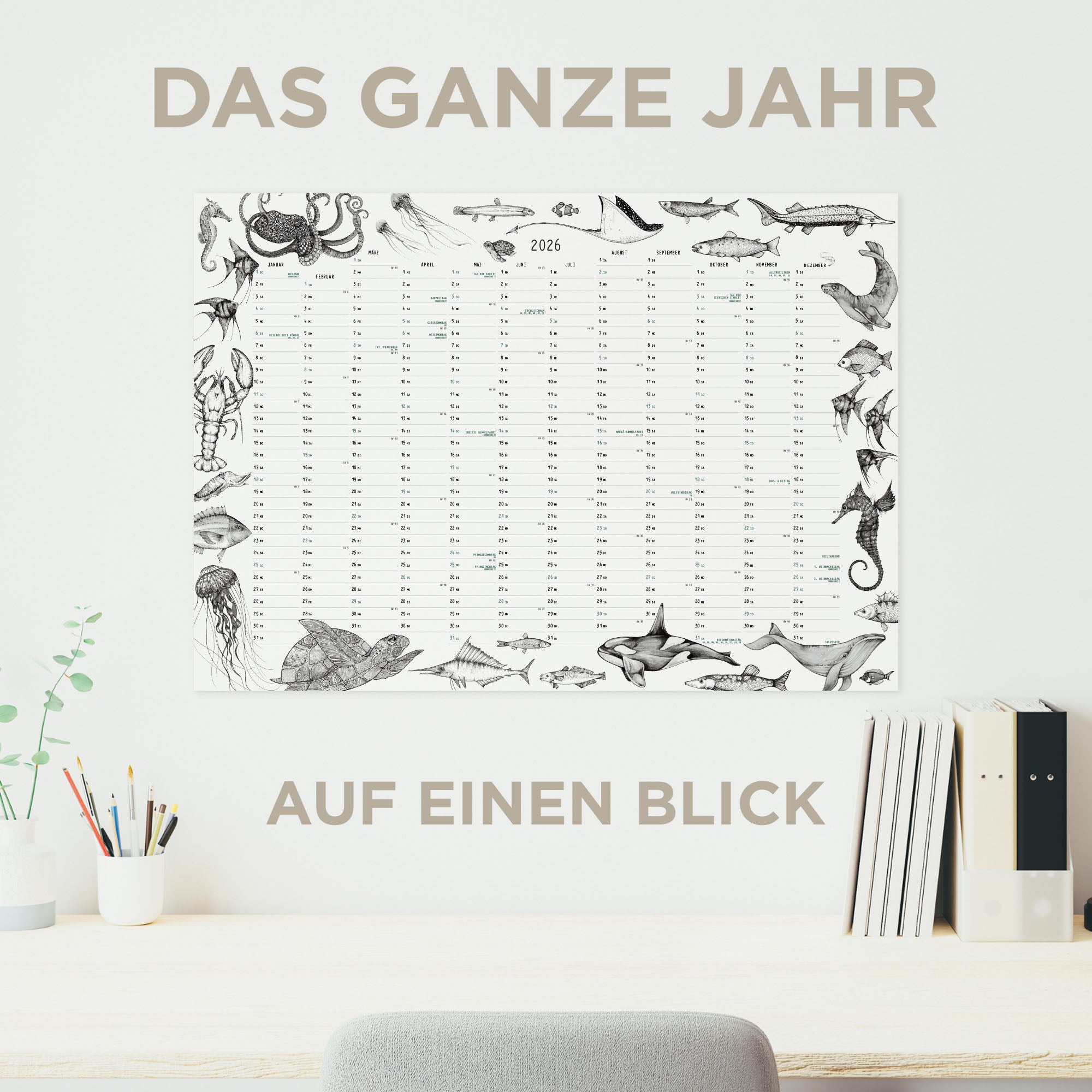 Wandkalender 2026 – Unterwasser