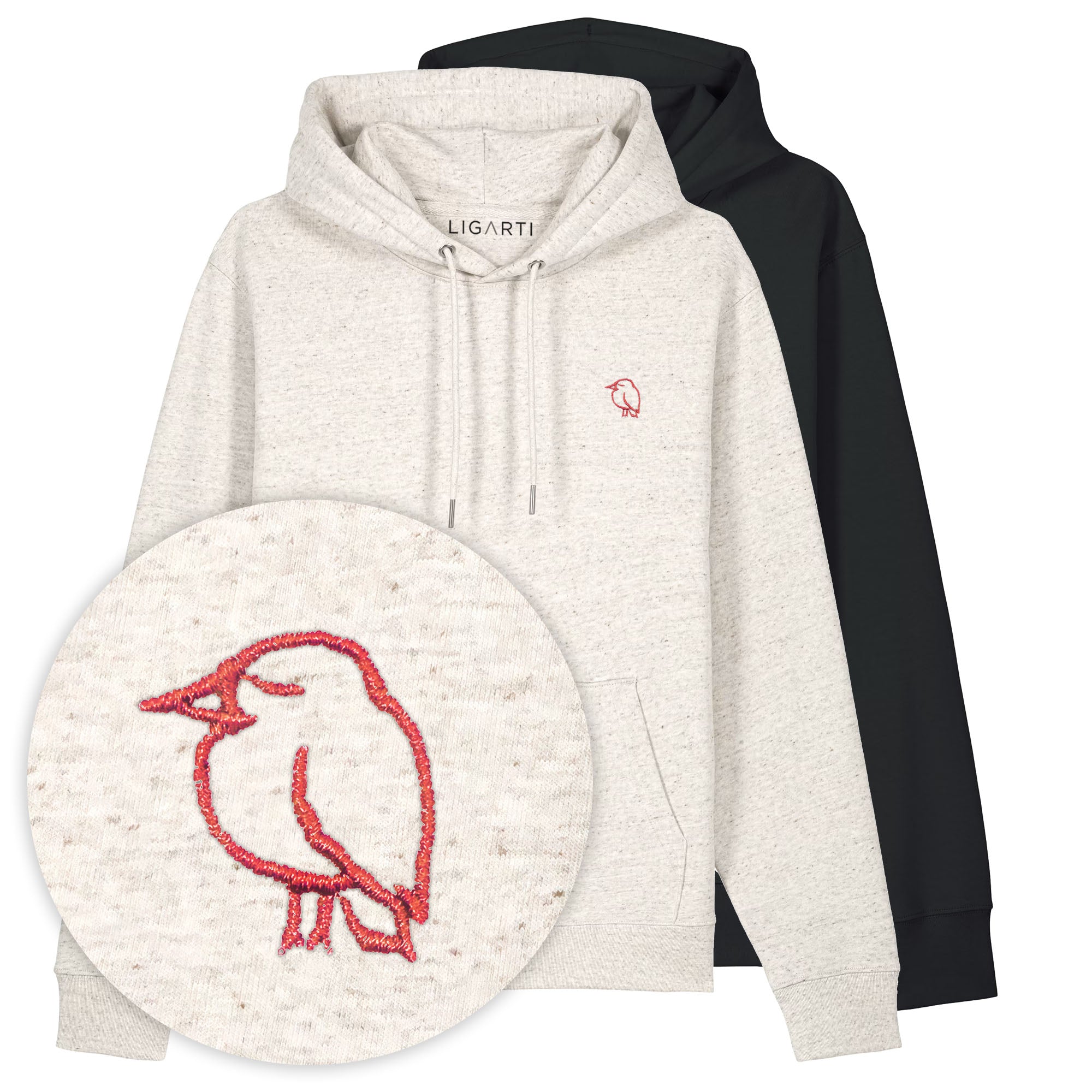Bestickter Hoodie – LIGARTI Vogel