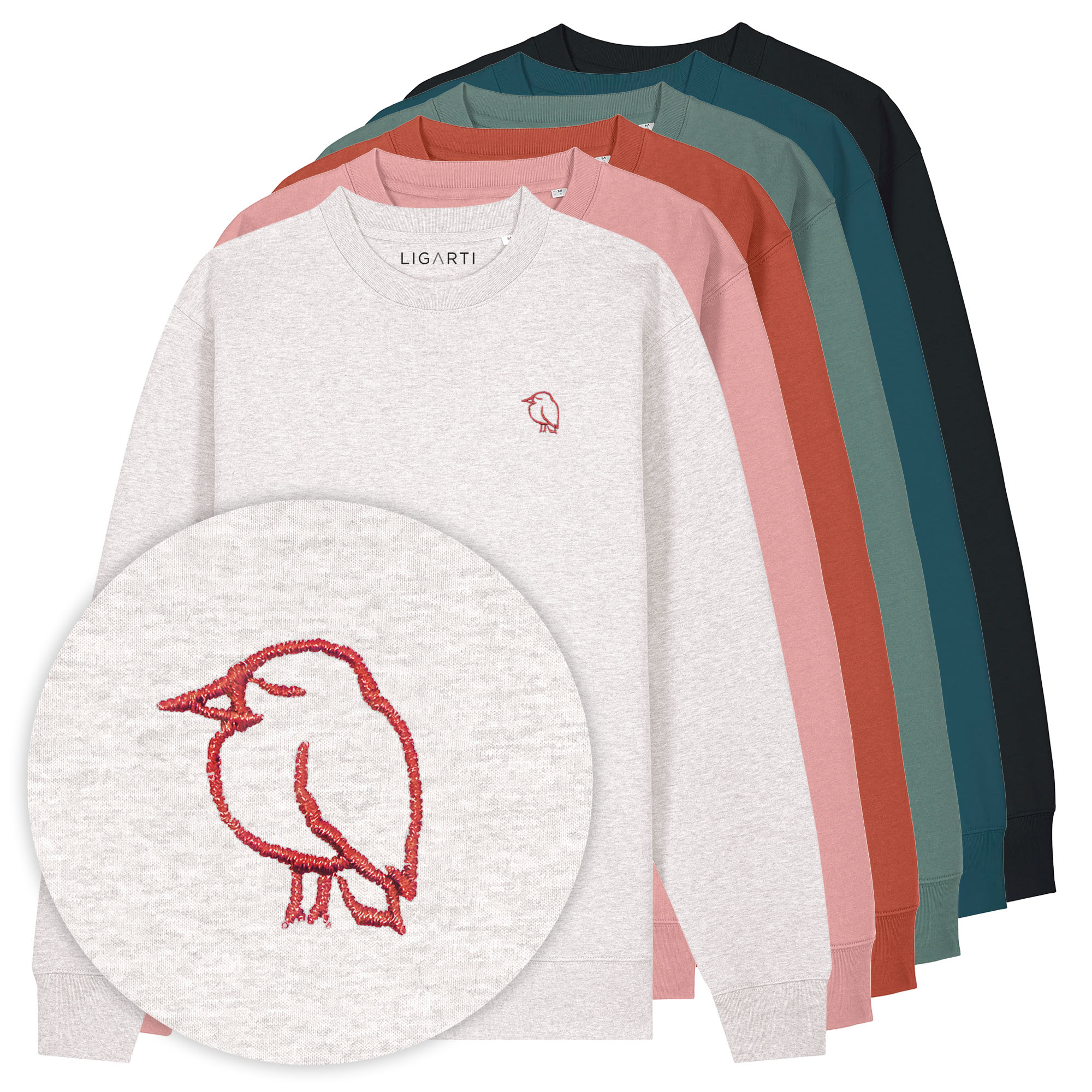 Bestickter Pullover – LIGARTI Vogel
