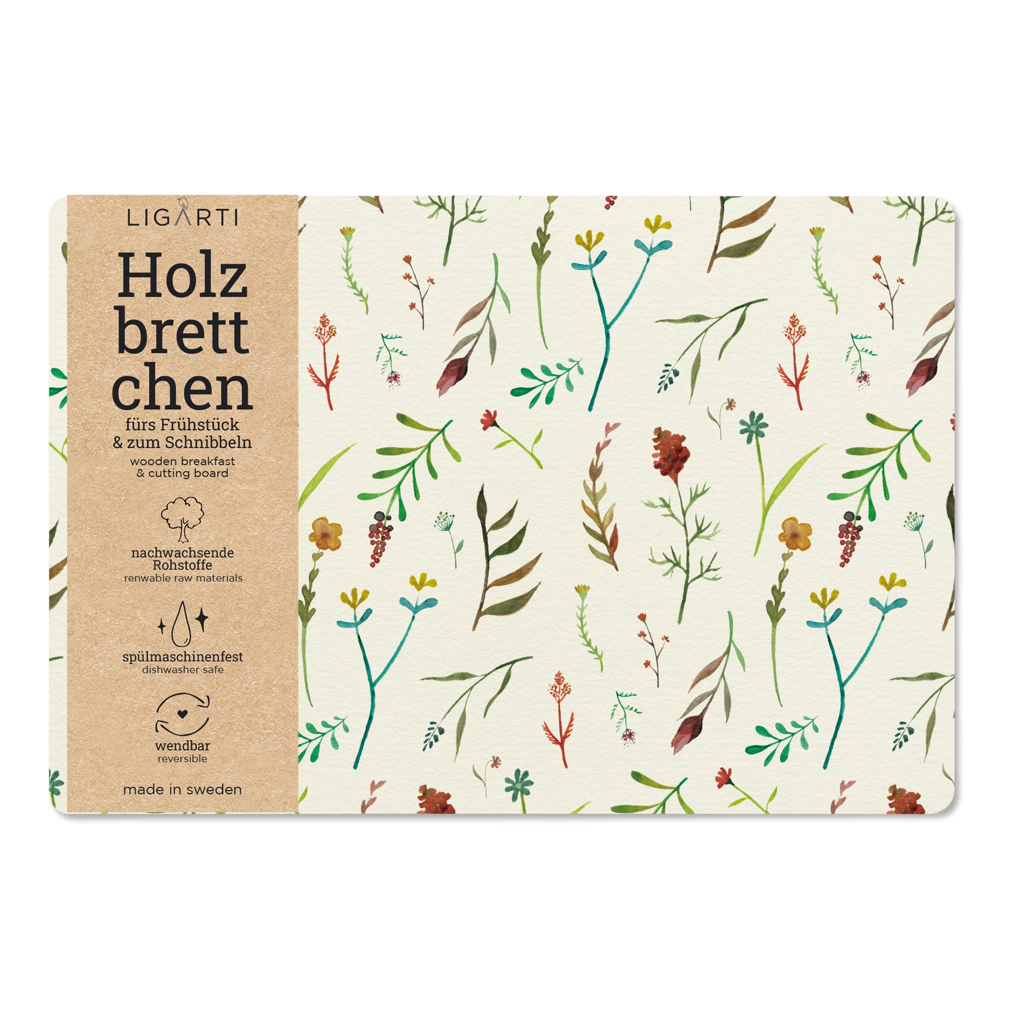 Holzbrettchen - Wildblumendurcheinander