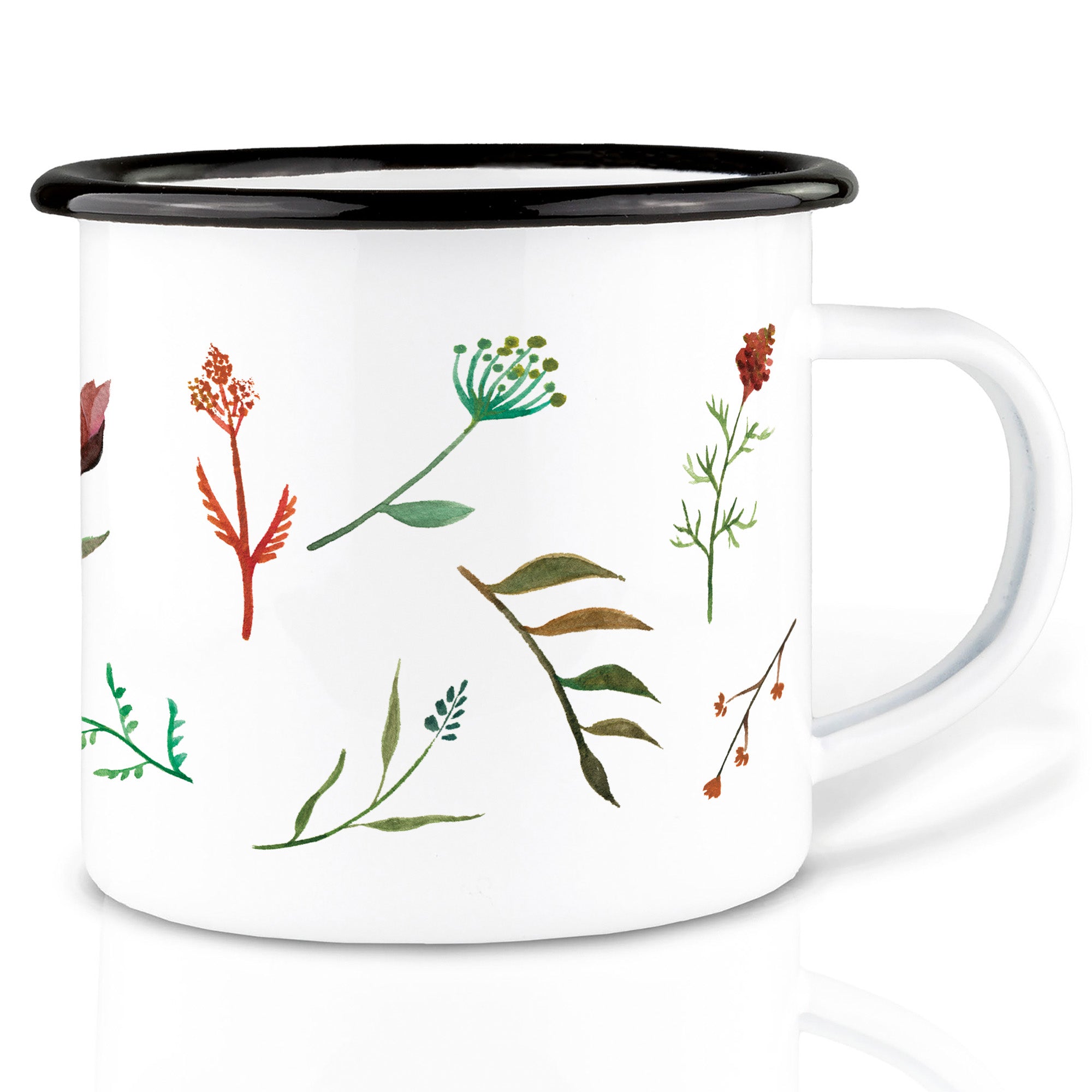 Emaille Tasse – Wildblumendurcheinander