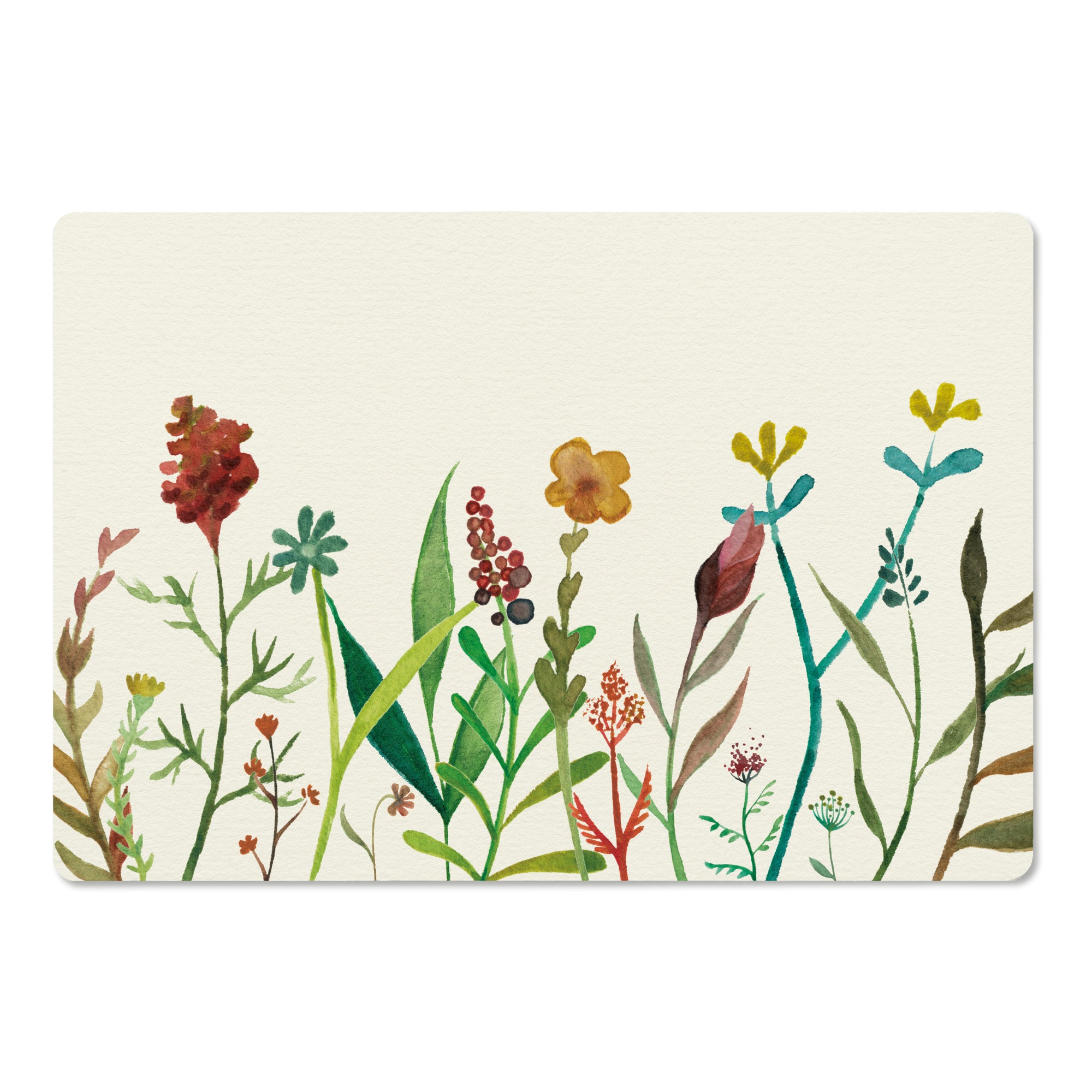 Holzbrettchen „Wildblumenfeld“ mit handgezeichnetem Wildblumen-Motiv von Hanna Ligeti