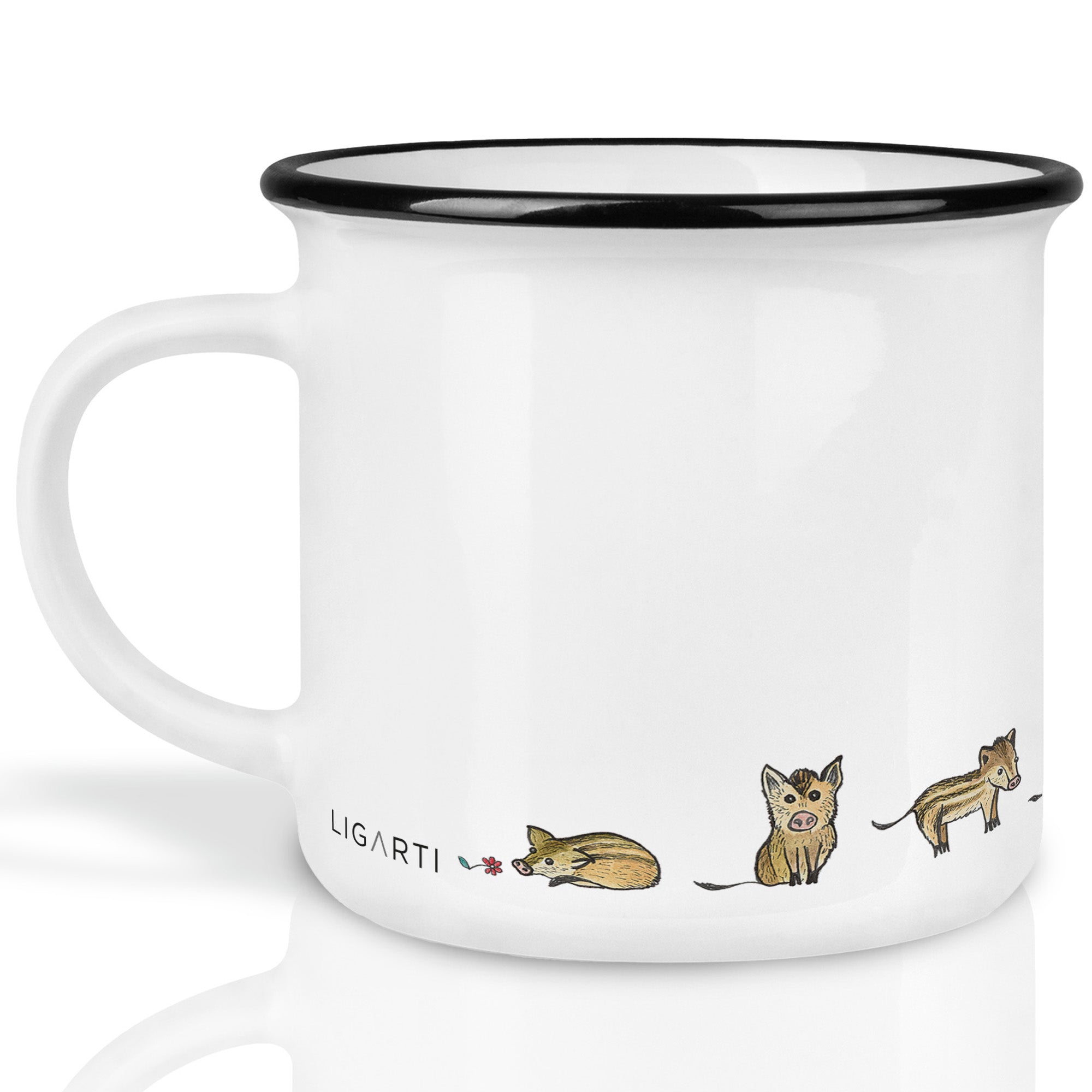 Ceramic mug – wild boar family