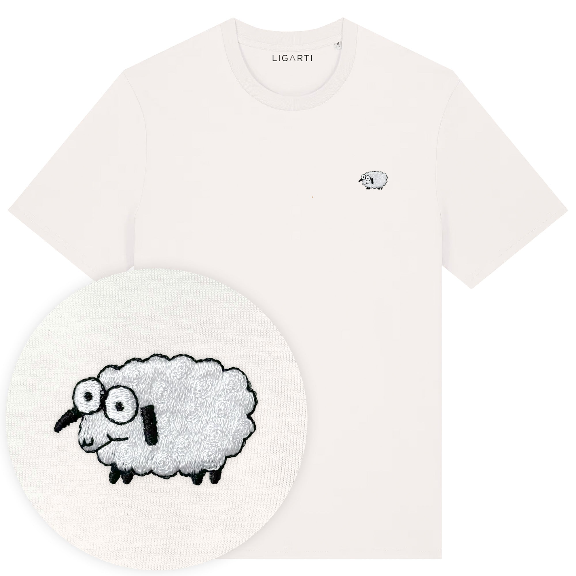 Besticktes T-Shirt – Wollke das Schaf