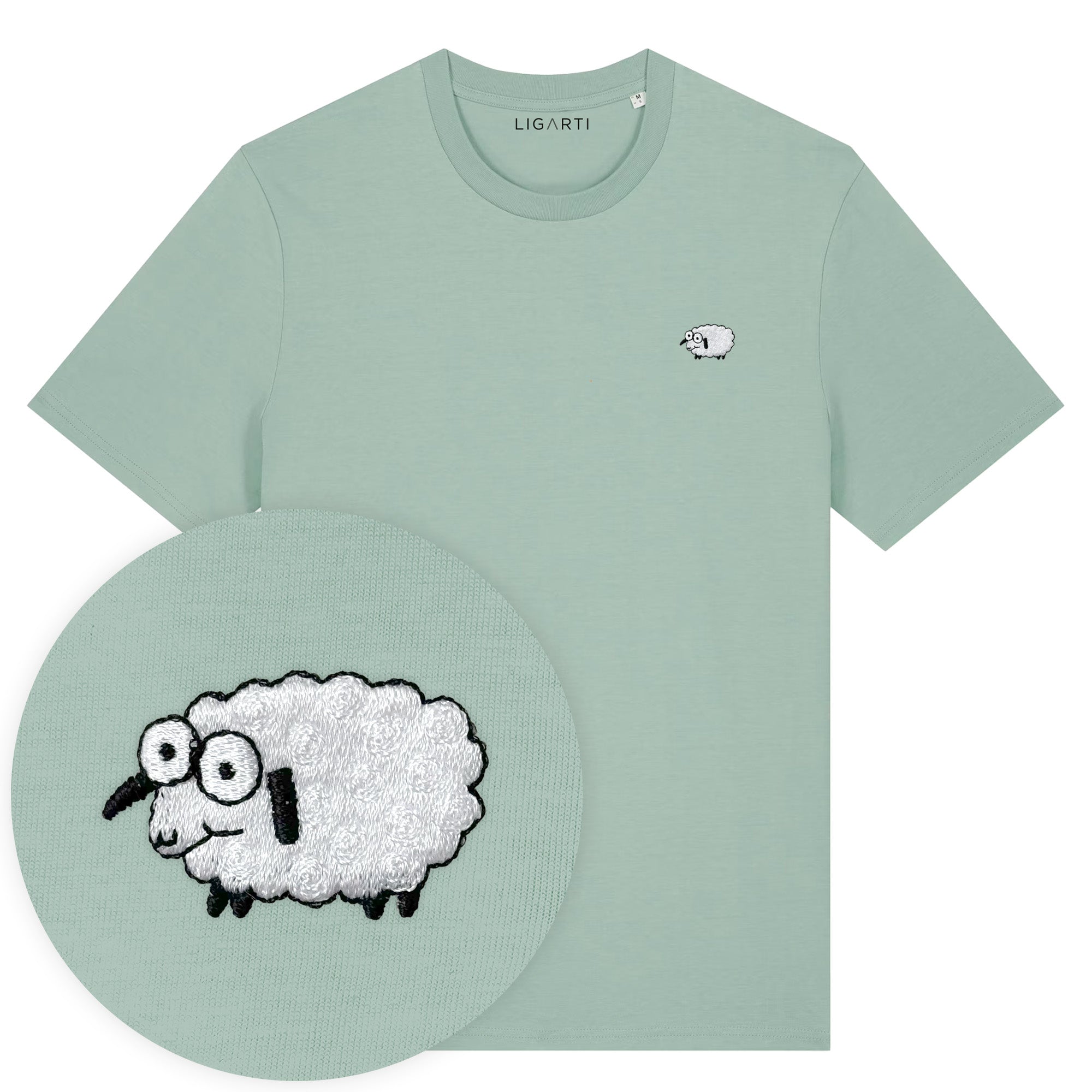 Besticktes T-Shirt – Wollke das Schaf