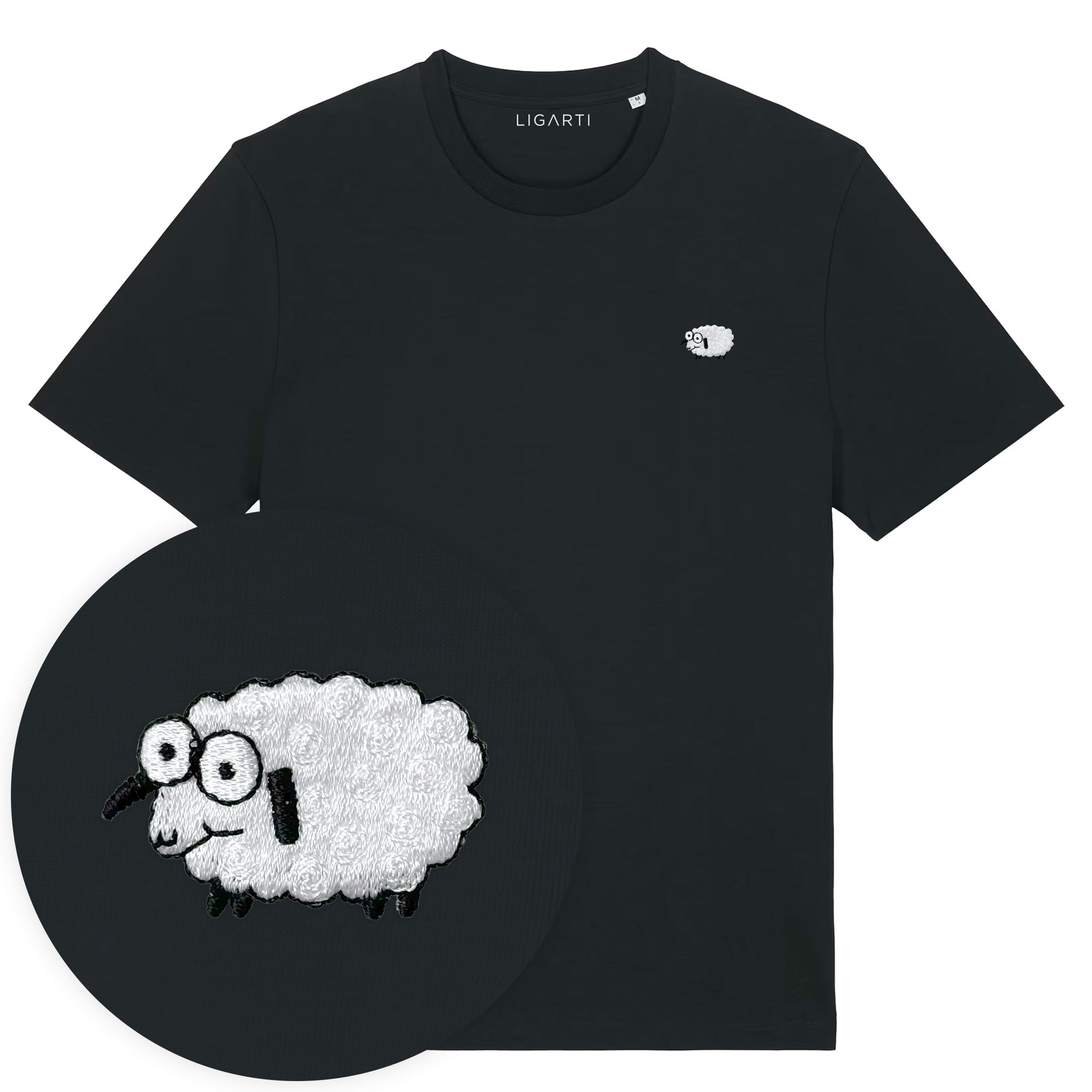 Besticktes T-Shirt – Wollke das Schaf