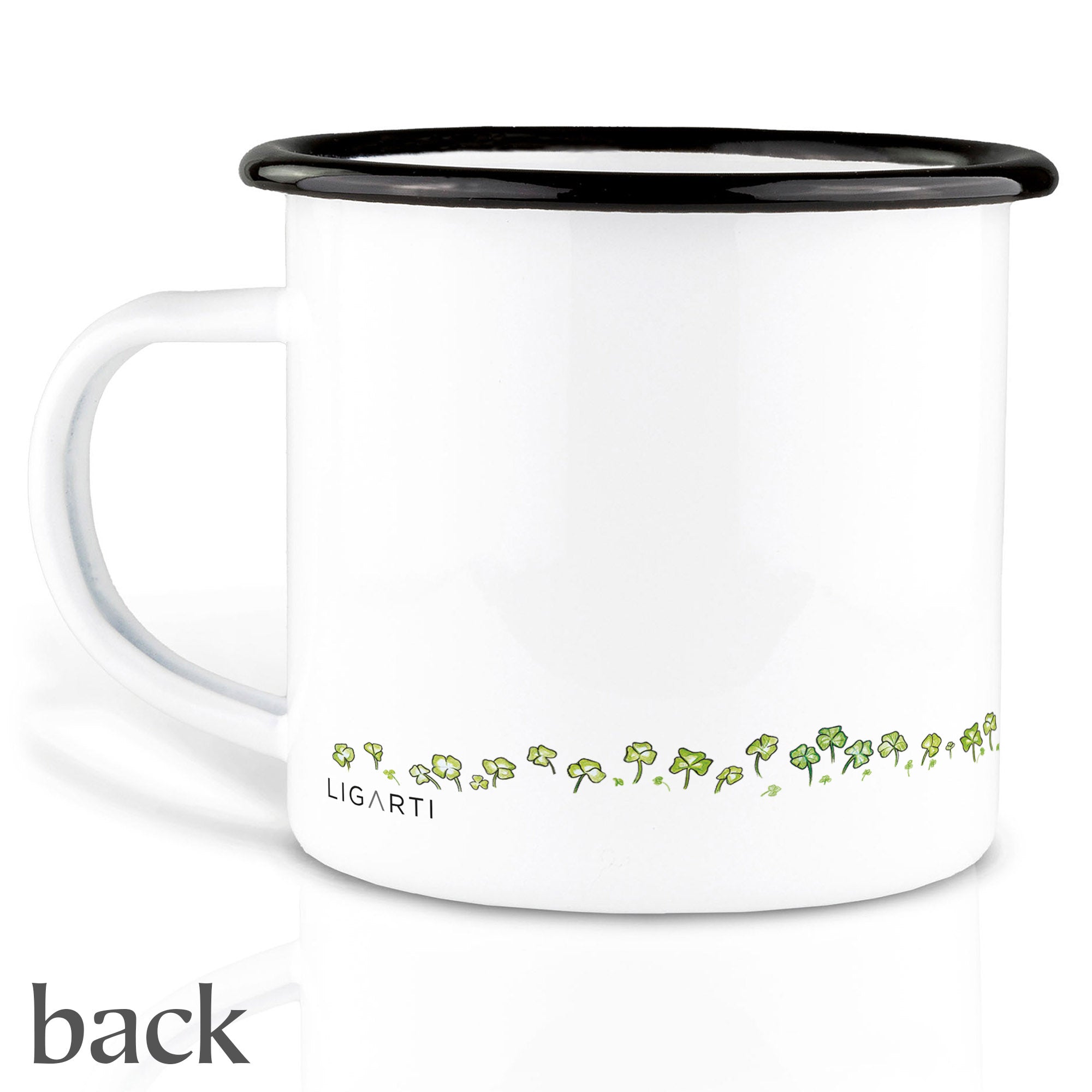 Enamel mug – Wombats in clover