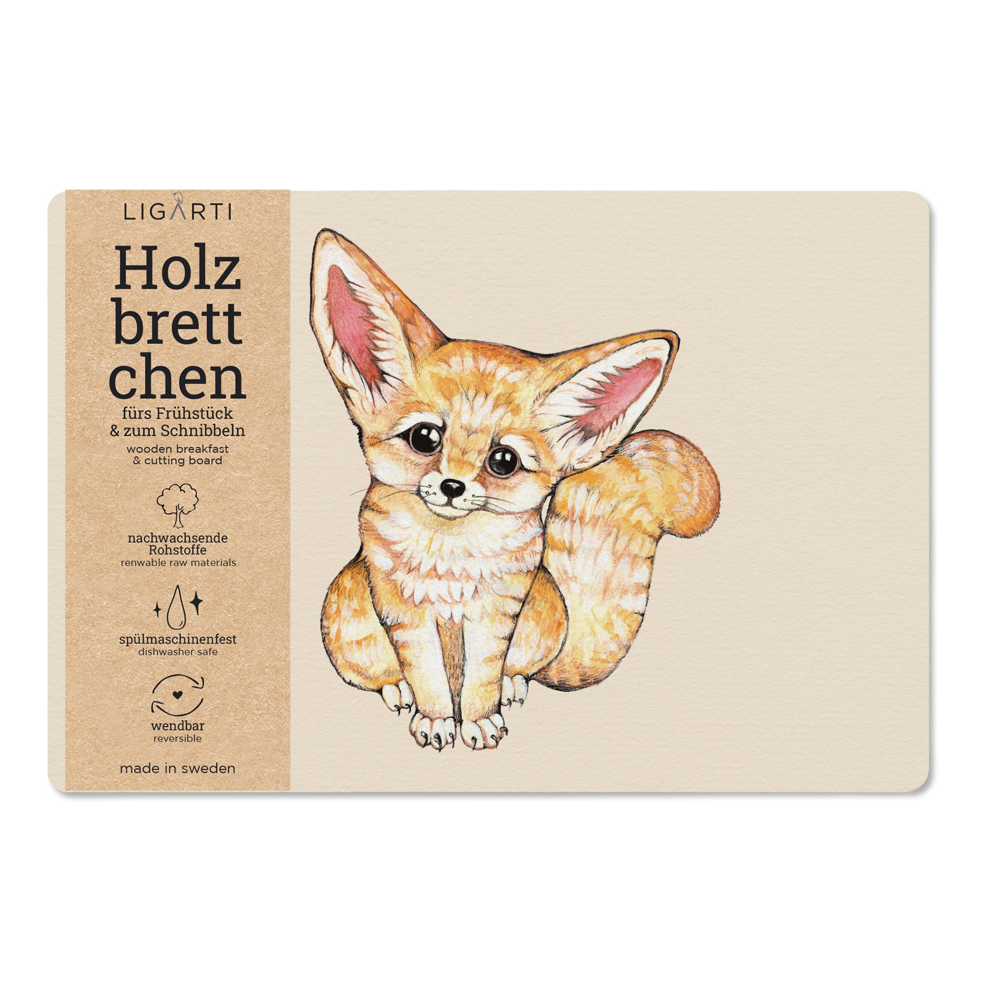 Holzbrettchen - Wüstenfuchs