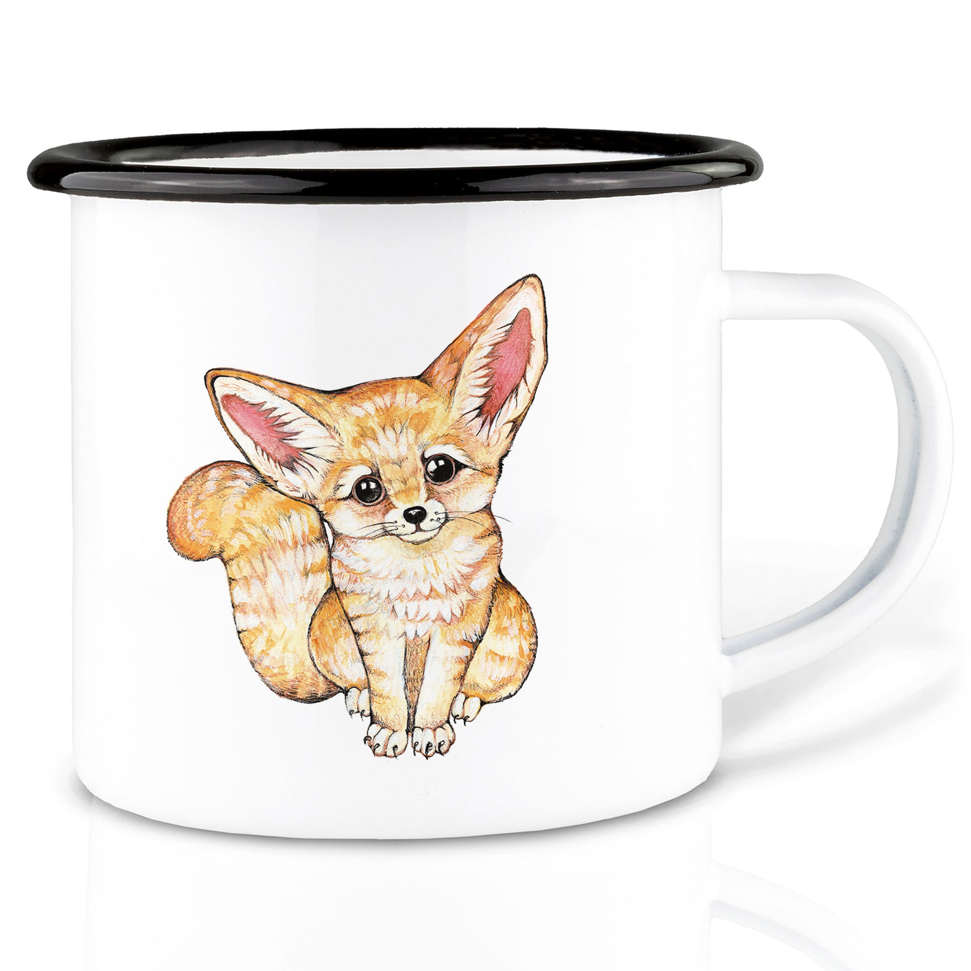 Emaille Tasse – Wüstenfuchs
