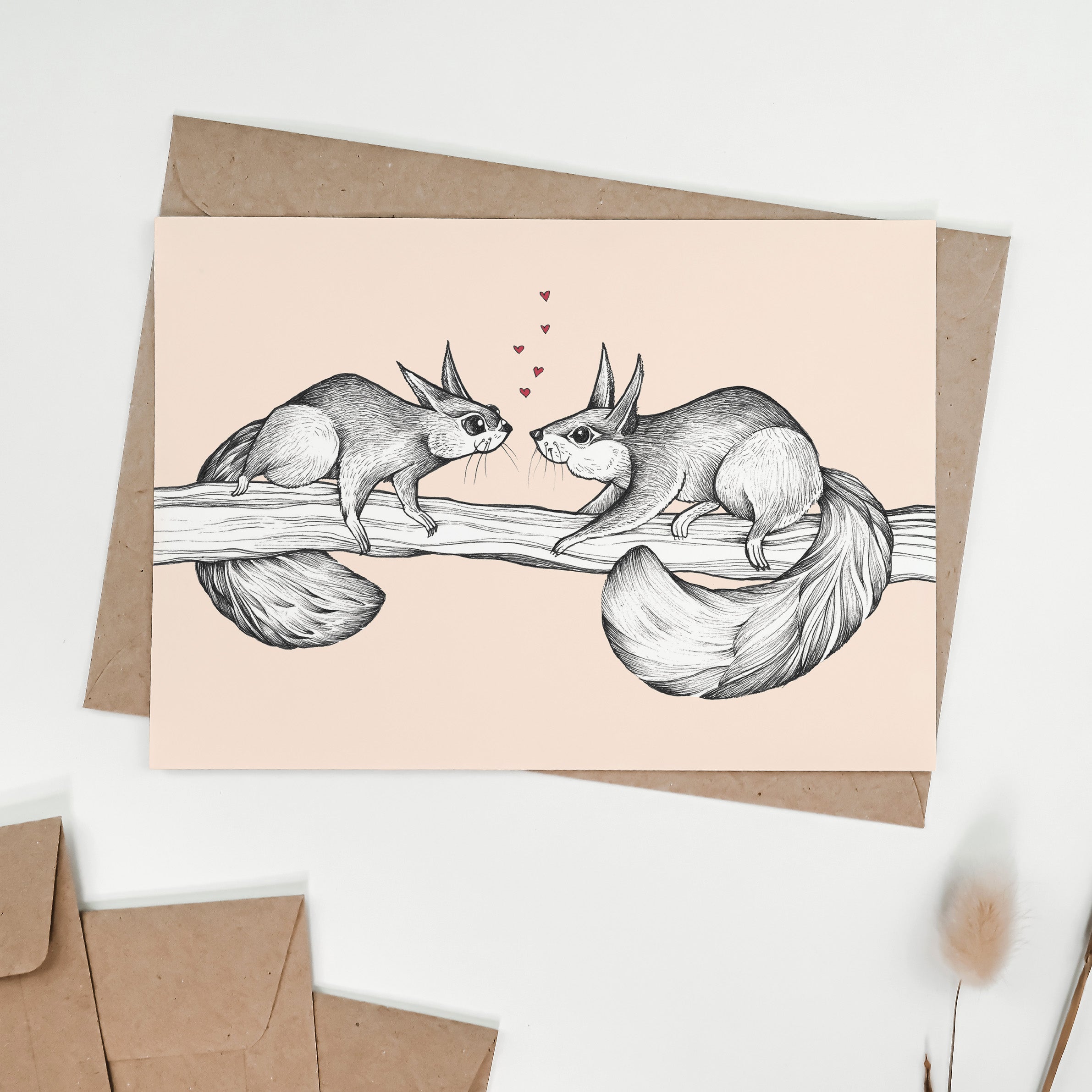 Klappkarte – Zwei Hörnchen