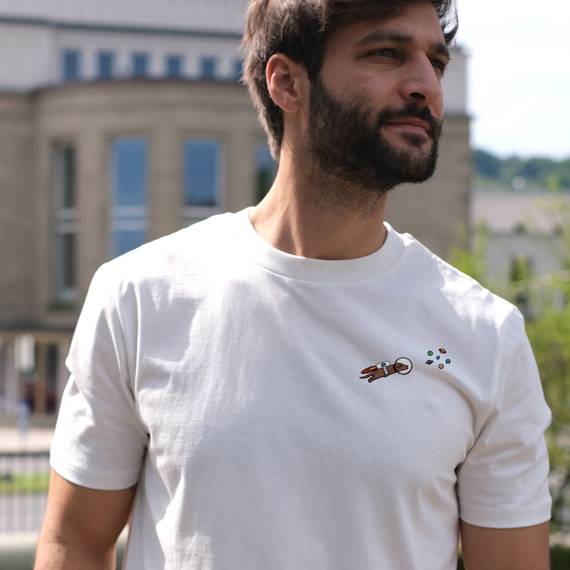 Embroidered T-Shirt – Astrowau the Space Dog