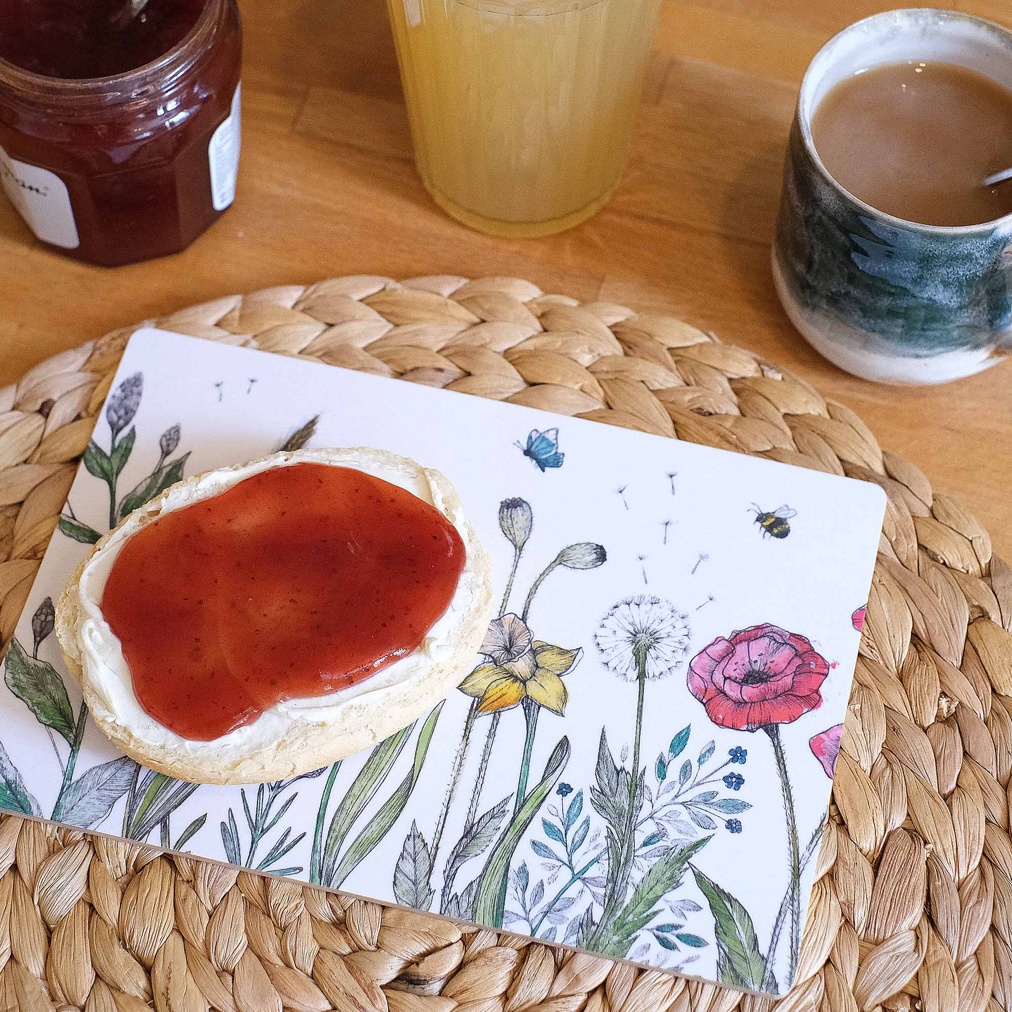 Wooden board - flower meadow