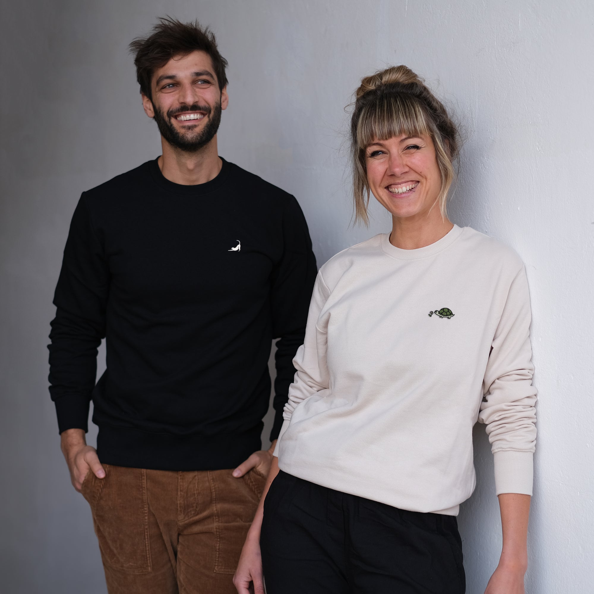 Bestickter Pullover – Piet die Ente