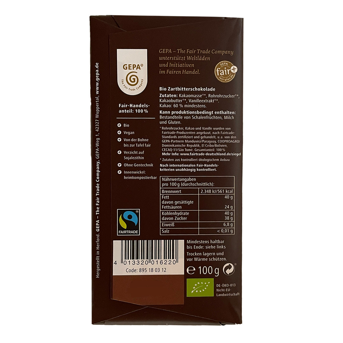 Organic dark 60% chocolate (vegan) with Ligarti motif of your choice