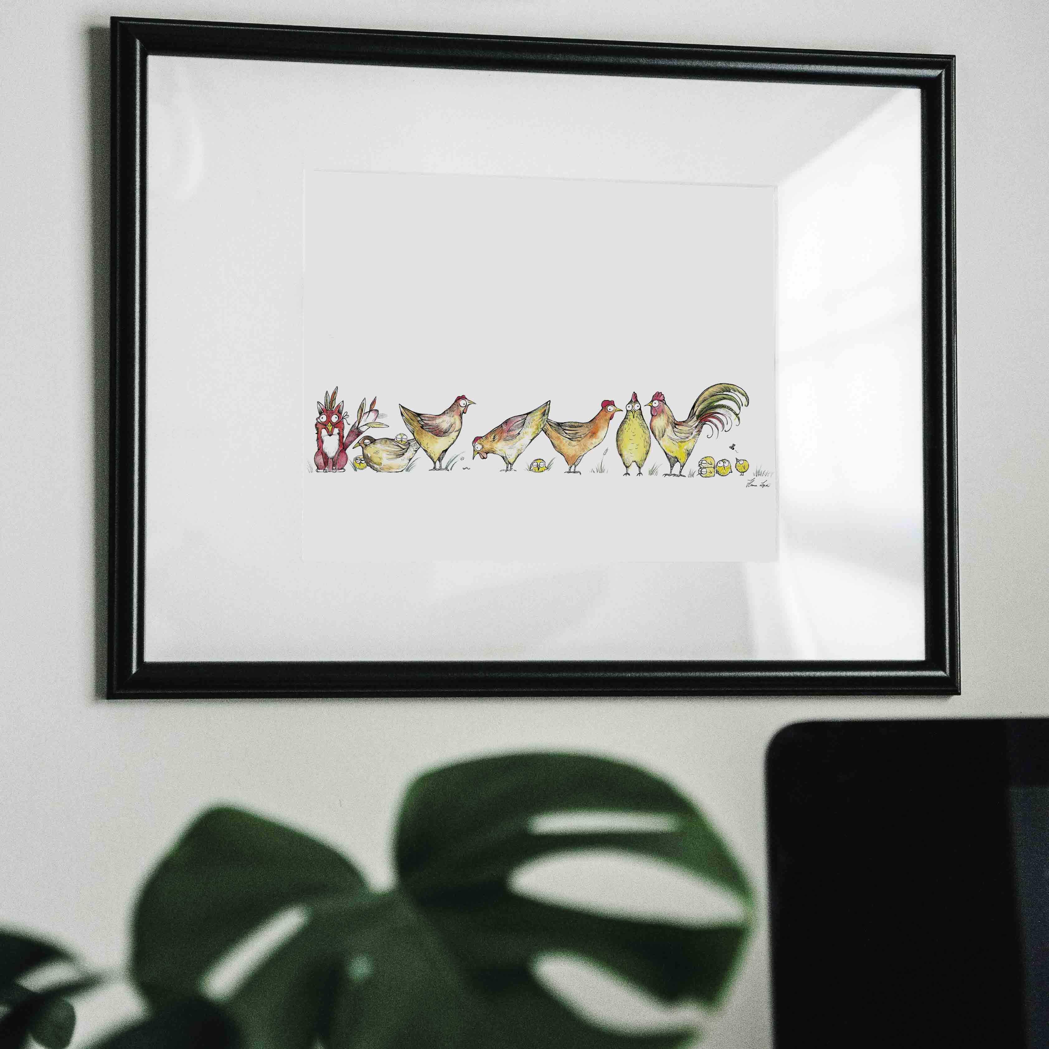 Kunstdruck - Fuchs im Hühnerpelz