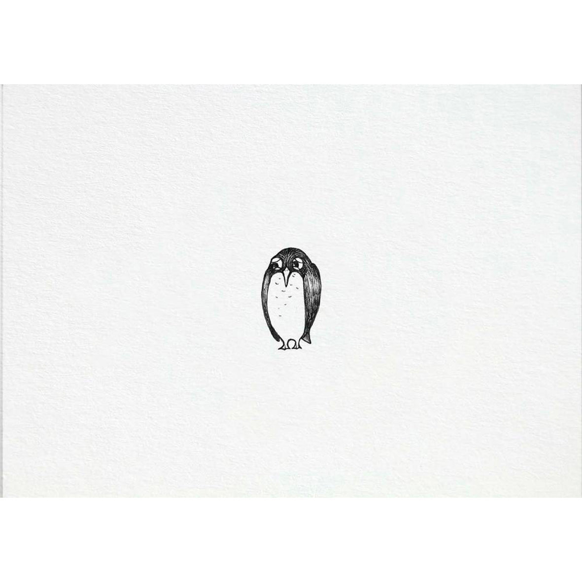 Postkarte Bambus trauriger Pinguin