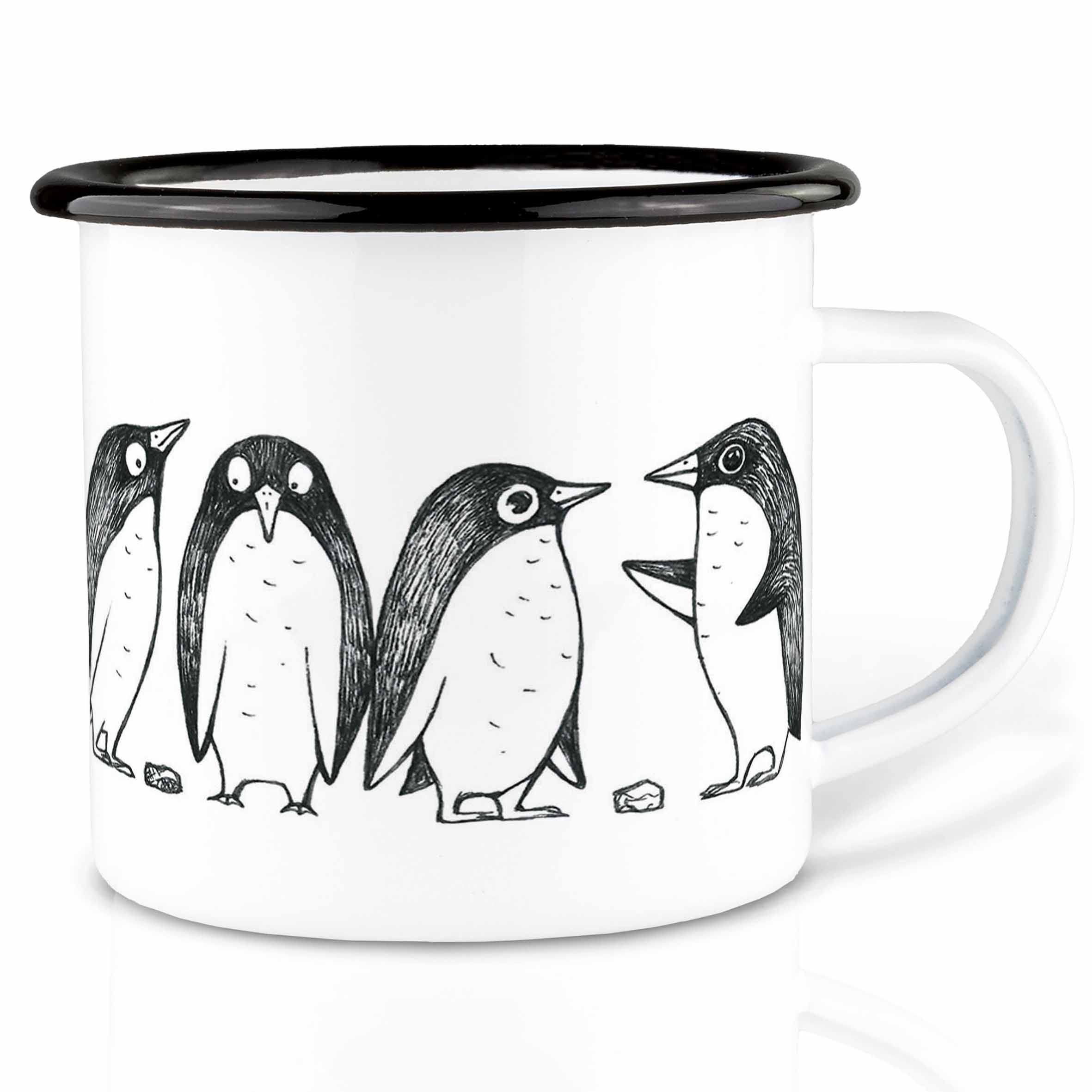 Emaille Tasse – Pinguin Lovestory – 300 & 500 ml – LIGARTI