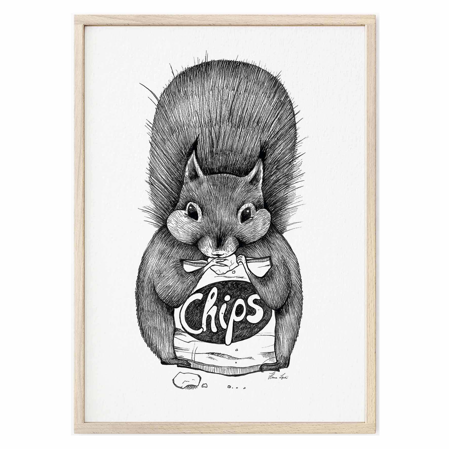 Kunstdruck Eichhörnchen