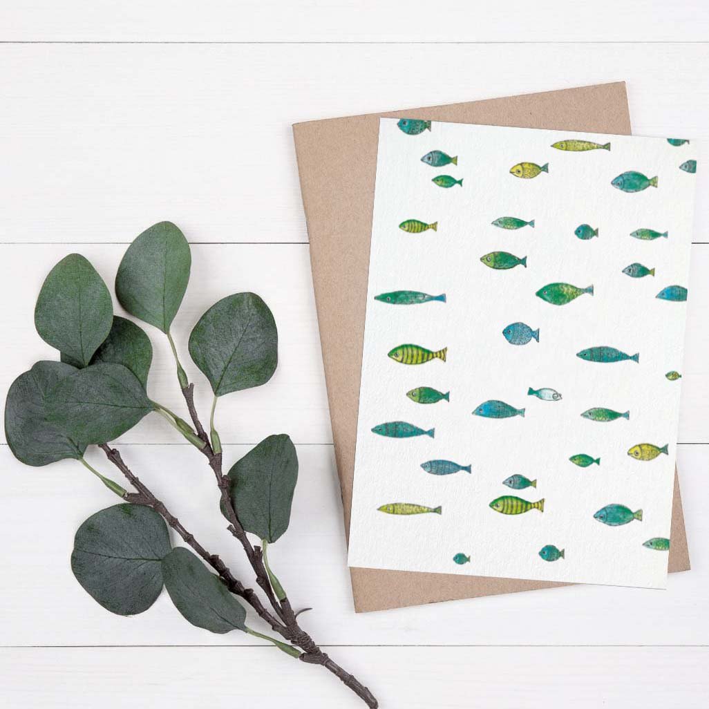 Grußkarte Fische Unterwasser