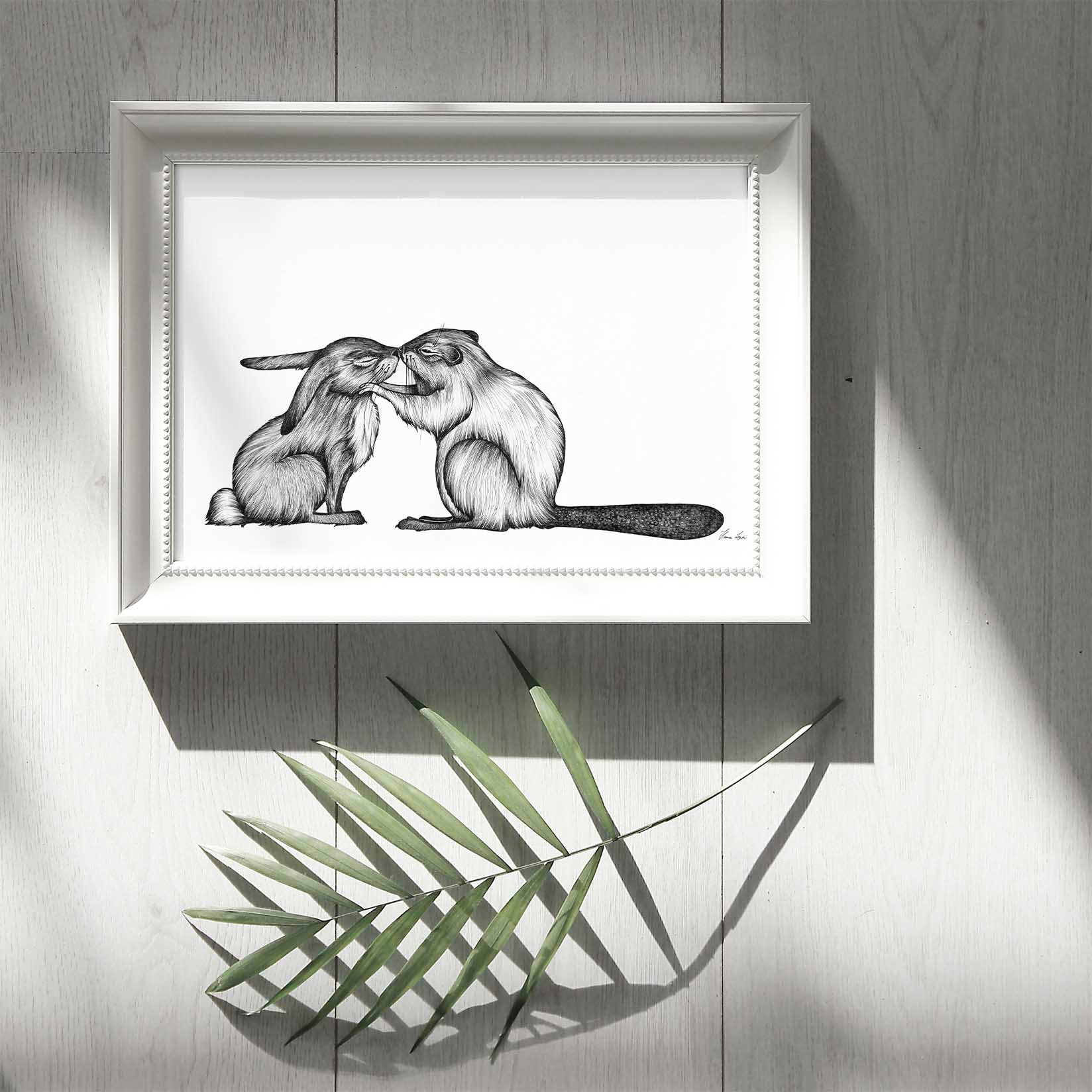 Art Print - Rabbit & Beaver