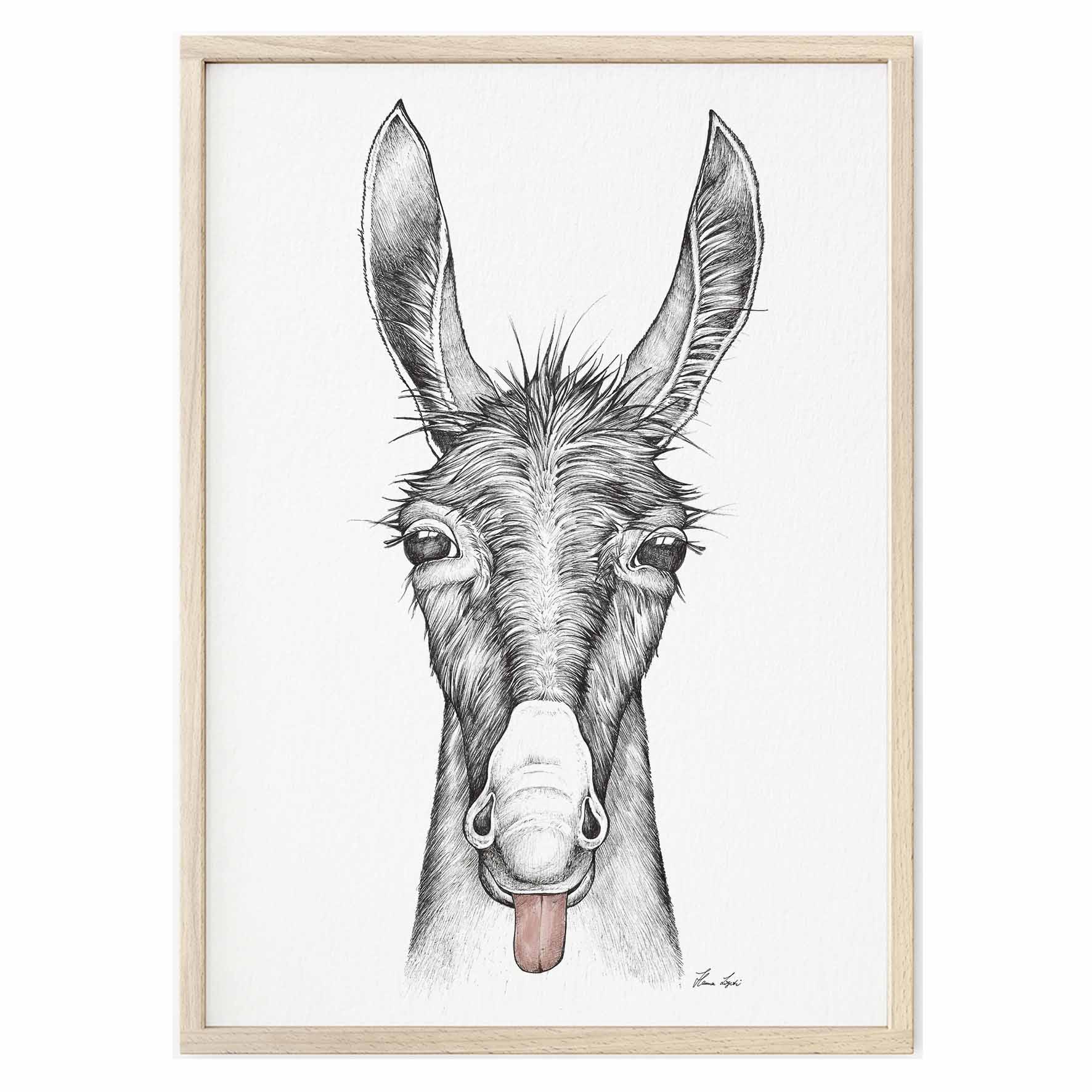 Kunstdruck Esel
