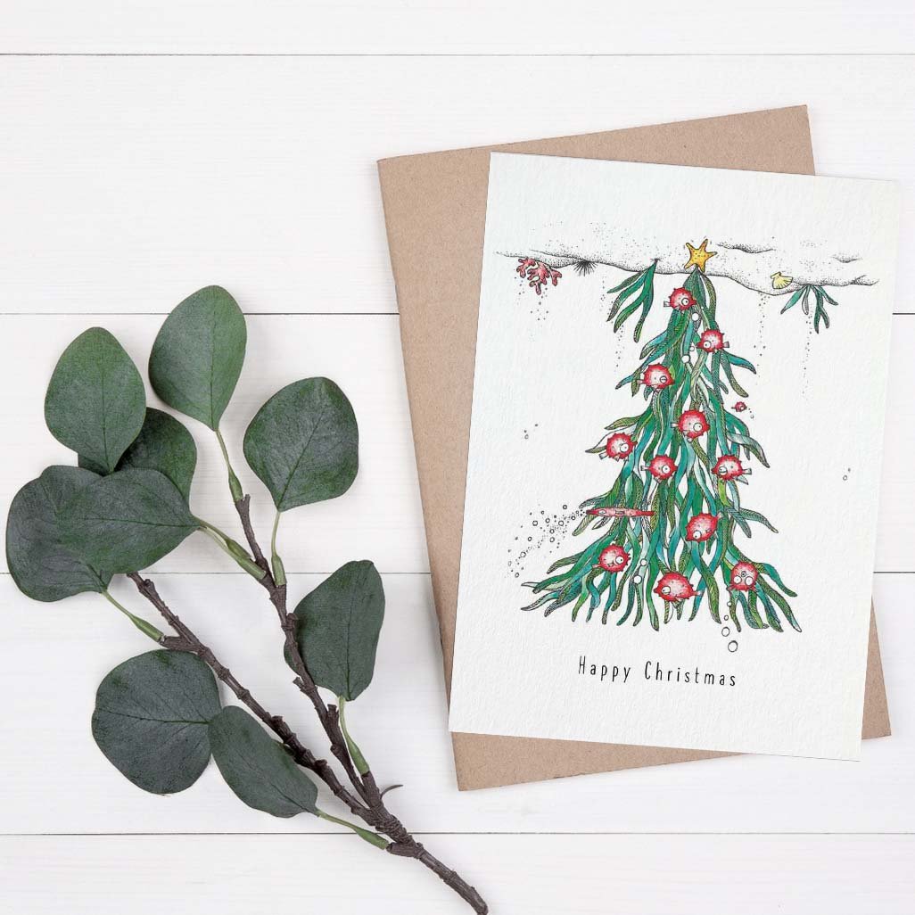 Grußkarte Weihnachten lustig - Unterwasser