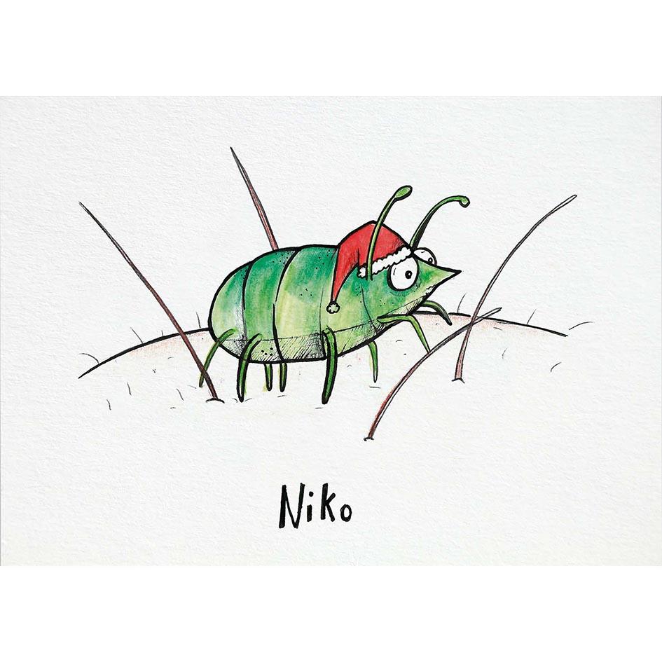 Postkarte Bambus Weihnachten Laus