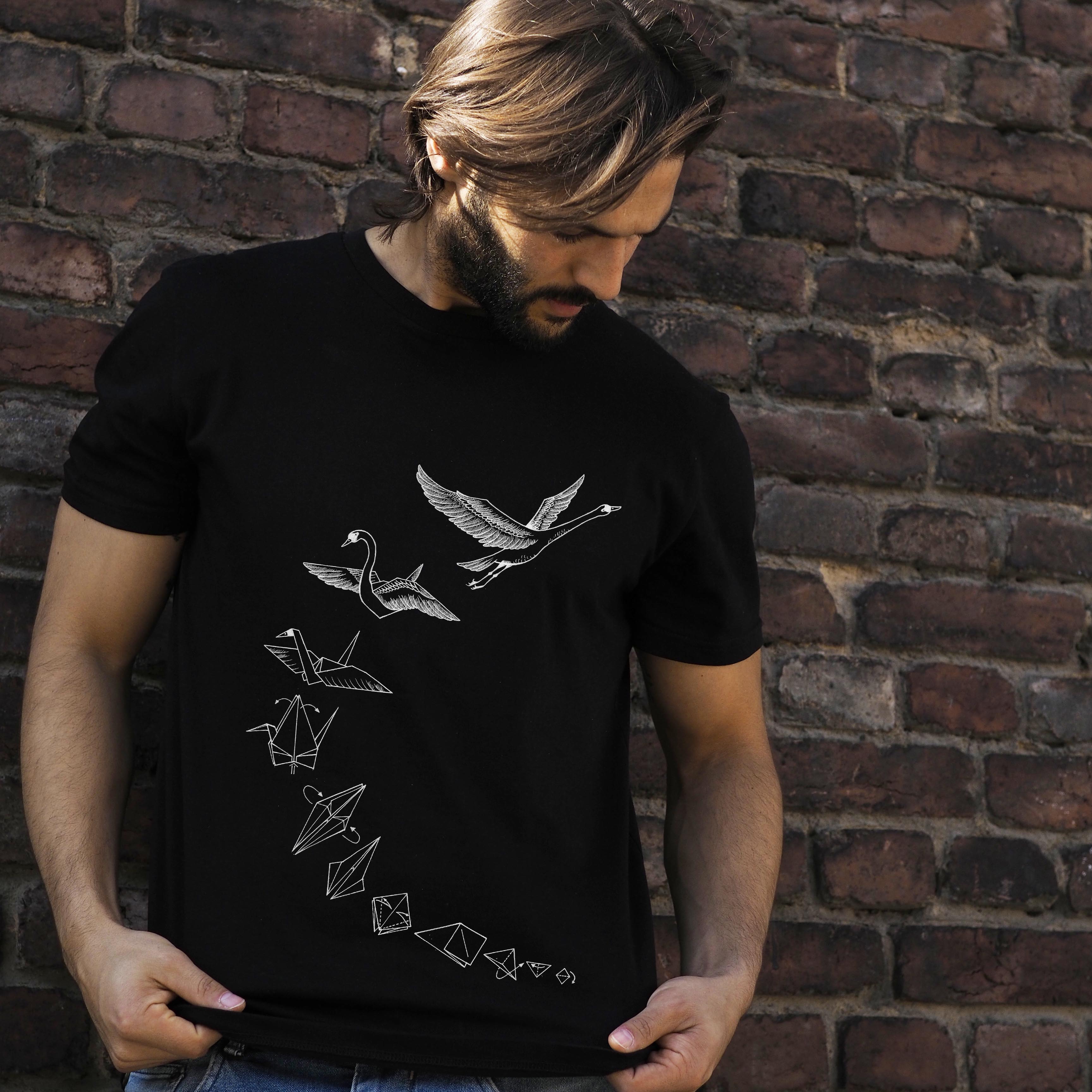T-Shirt – Origami Schwan