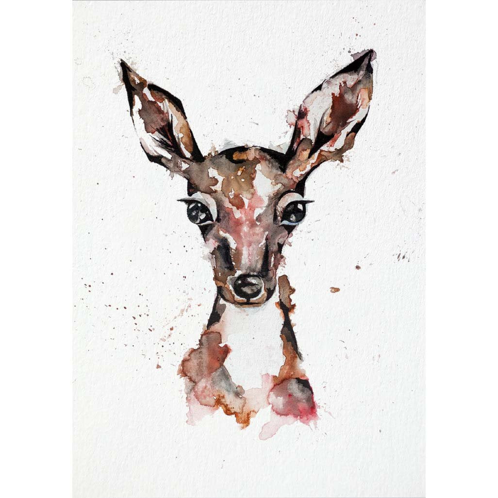 Postkarte Bambus Reh Portrait