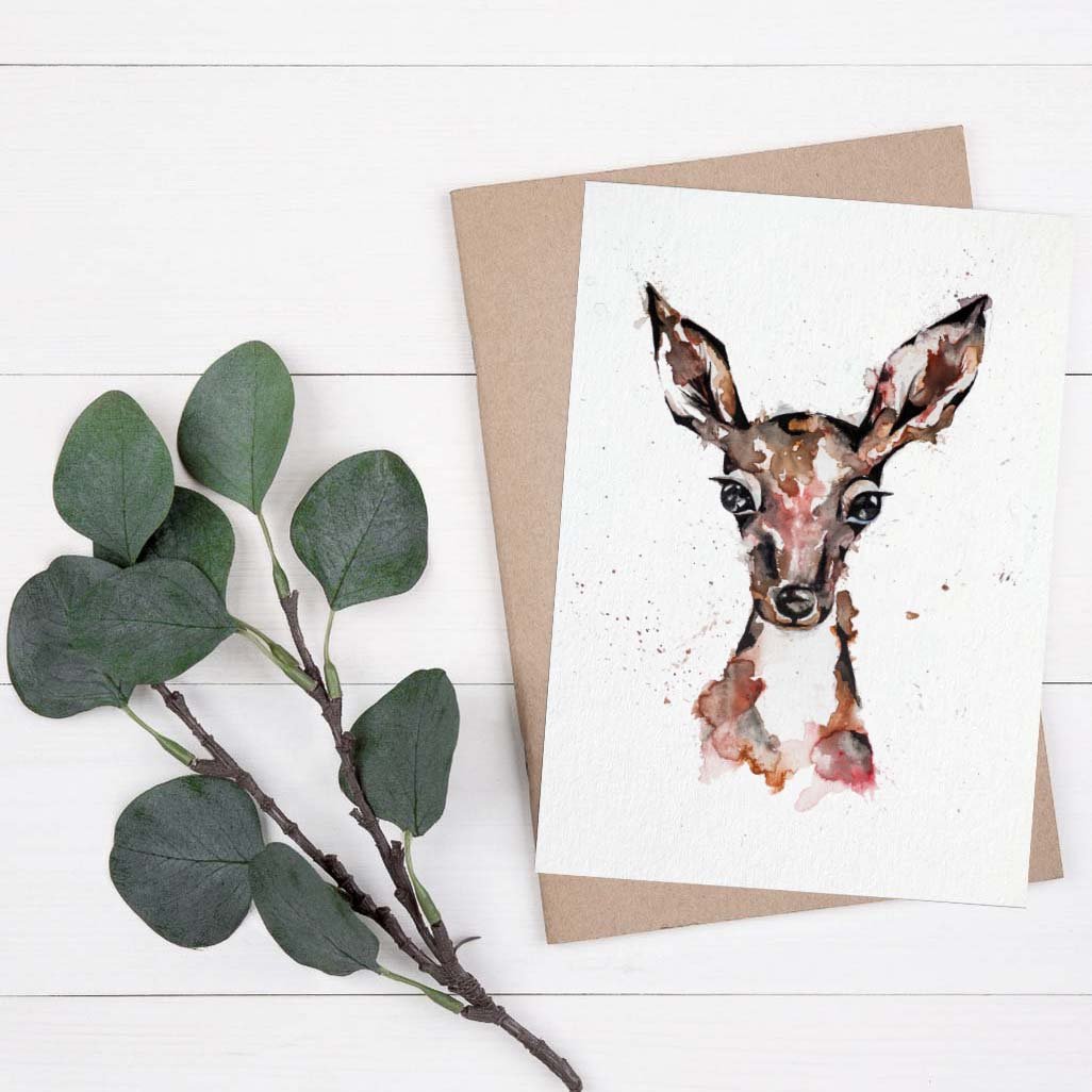Grußkarte Reh - Waldtiere - Weihnachten
